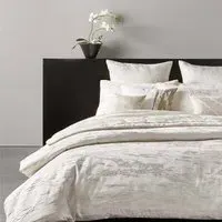 Double Duvet Cover with Metallic Detail - Ivory