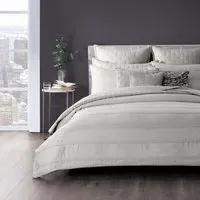 King Size Duvet Cover Silky Stripe - Platinum