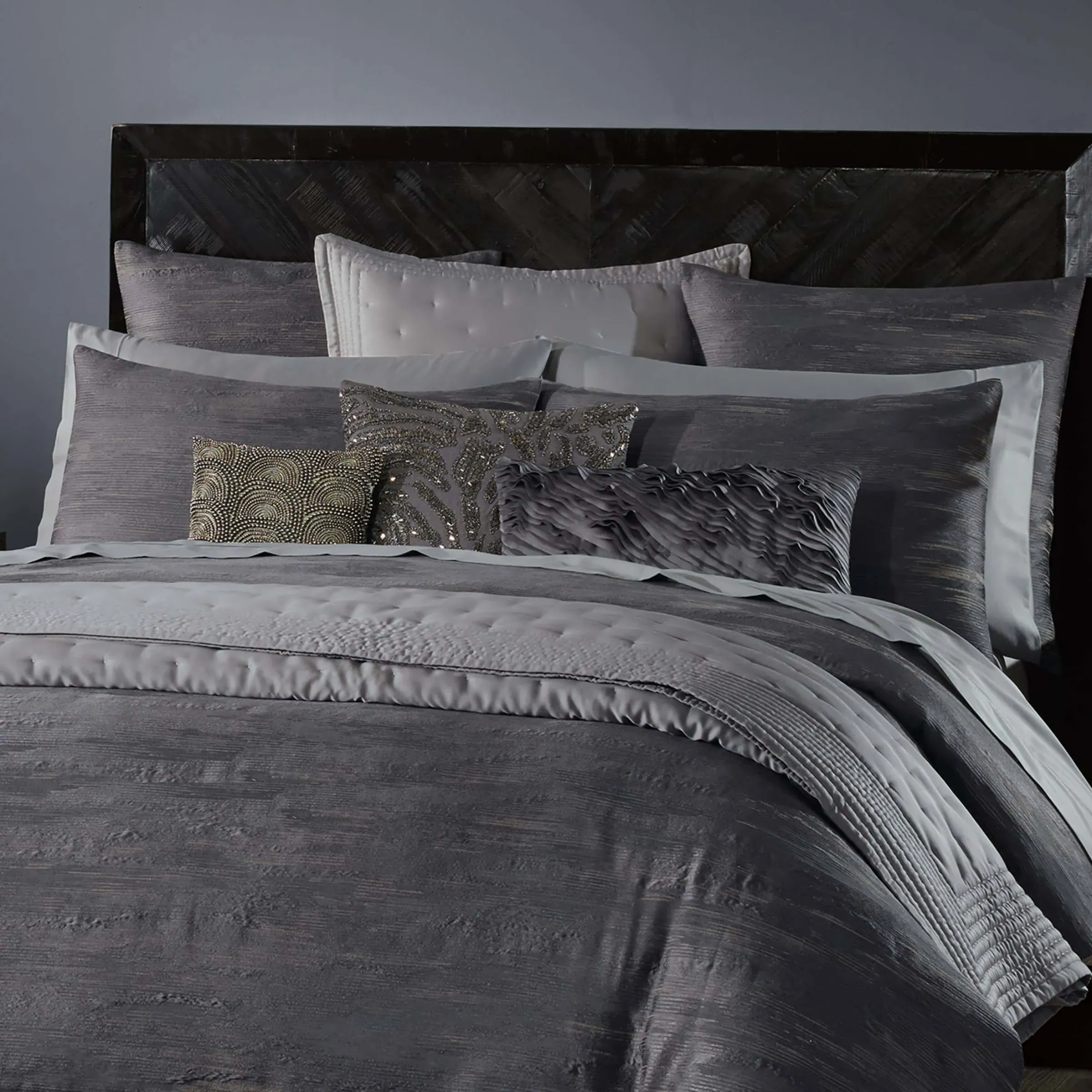 Standard Pillowcase with Jacquard - Charcoal