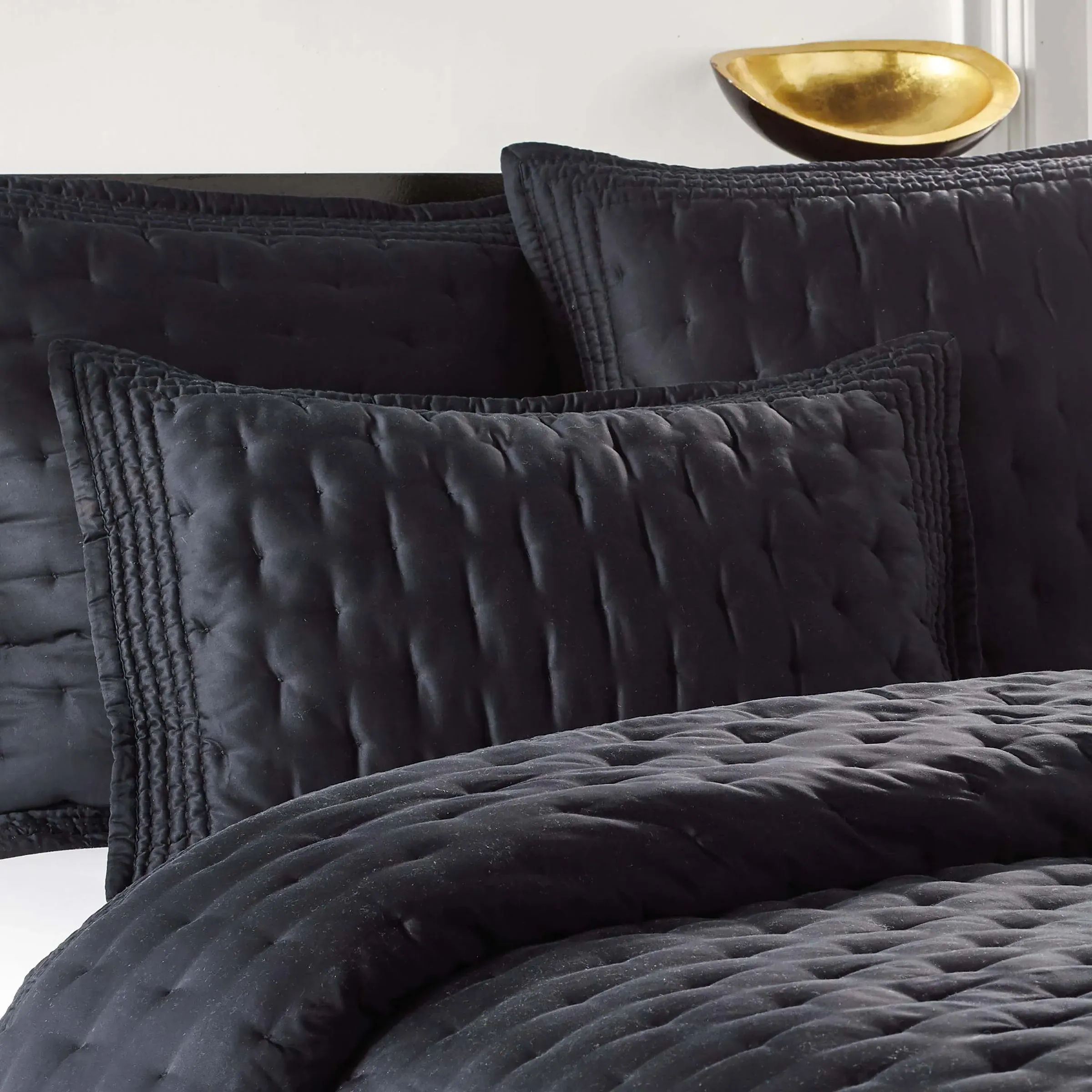 Standard Quilted Pillowcase - Charcoal