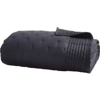 Super King Quilted Throw - Black, Silk