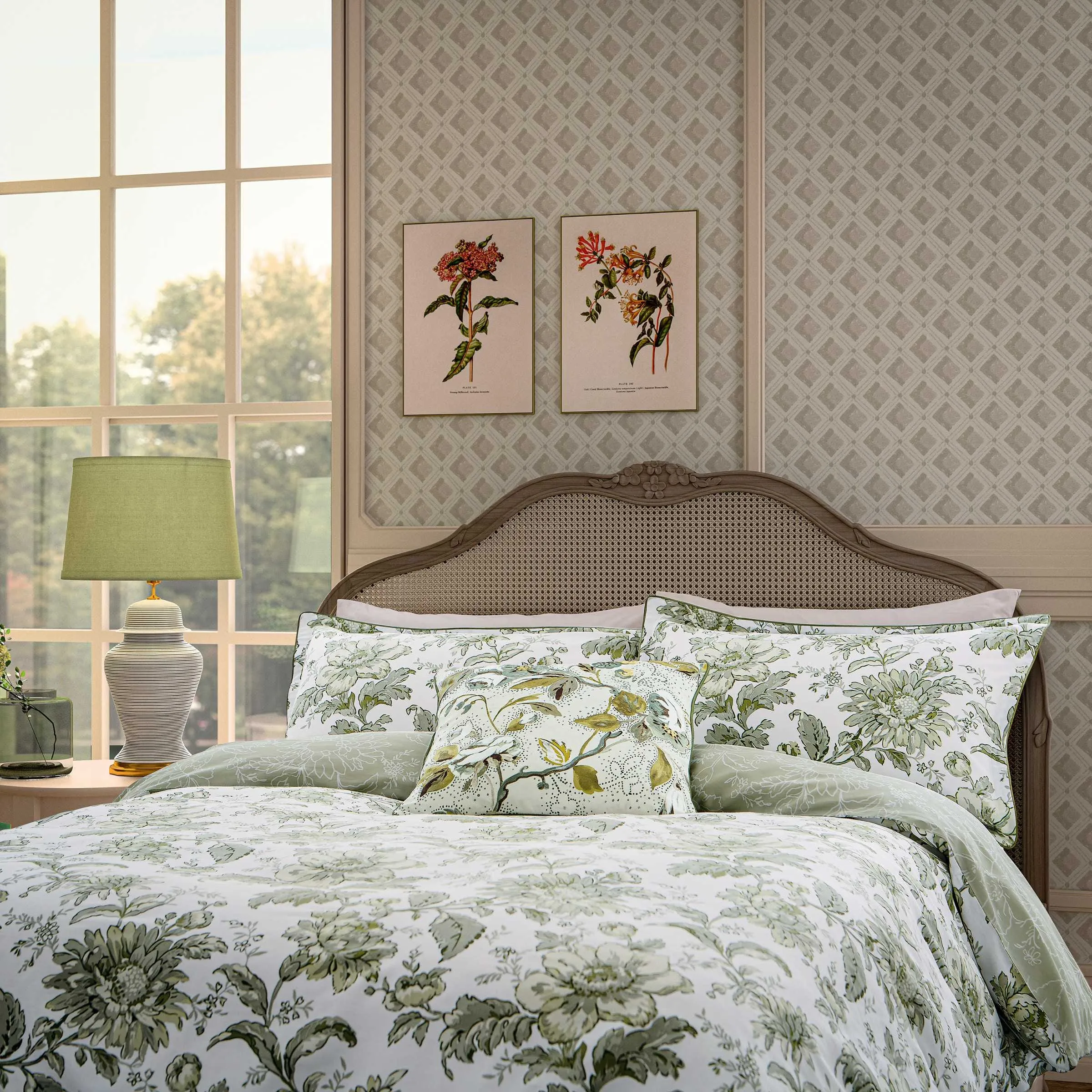 King Size Duvet Cover Set Floral - Willow, Cotton
