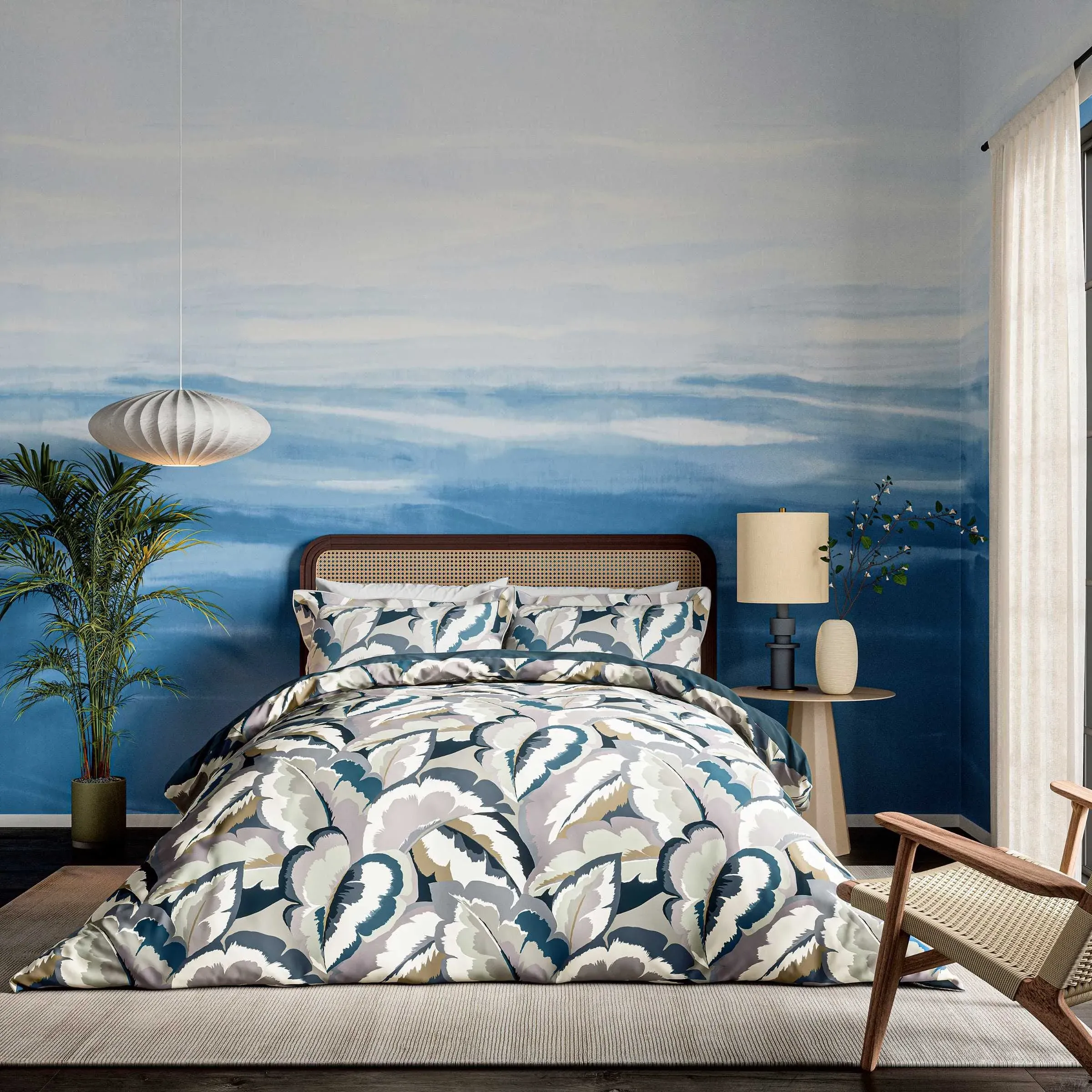 Double Duvet Cover Set - Cornflower, Cotton