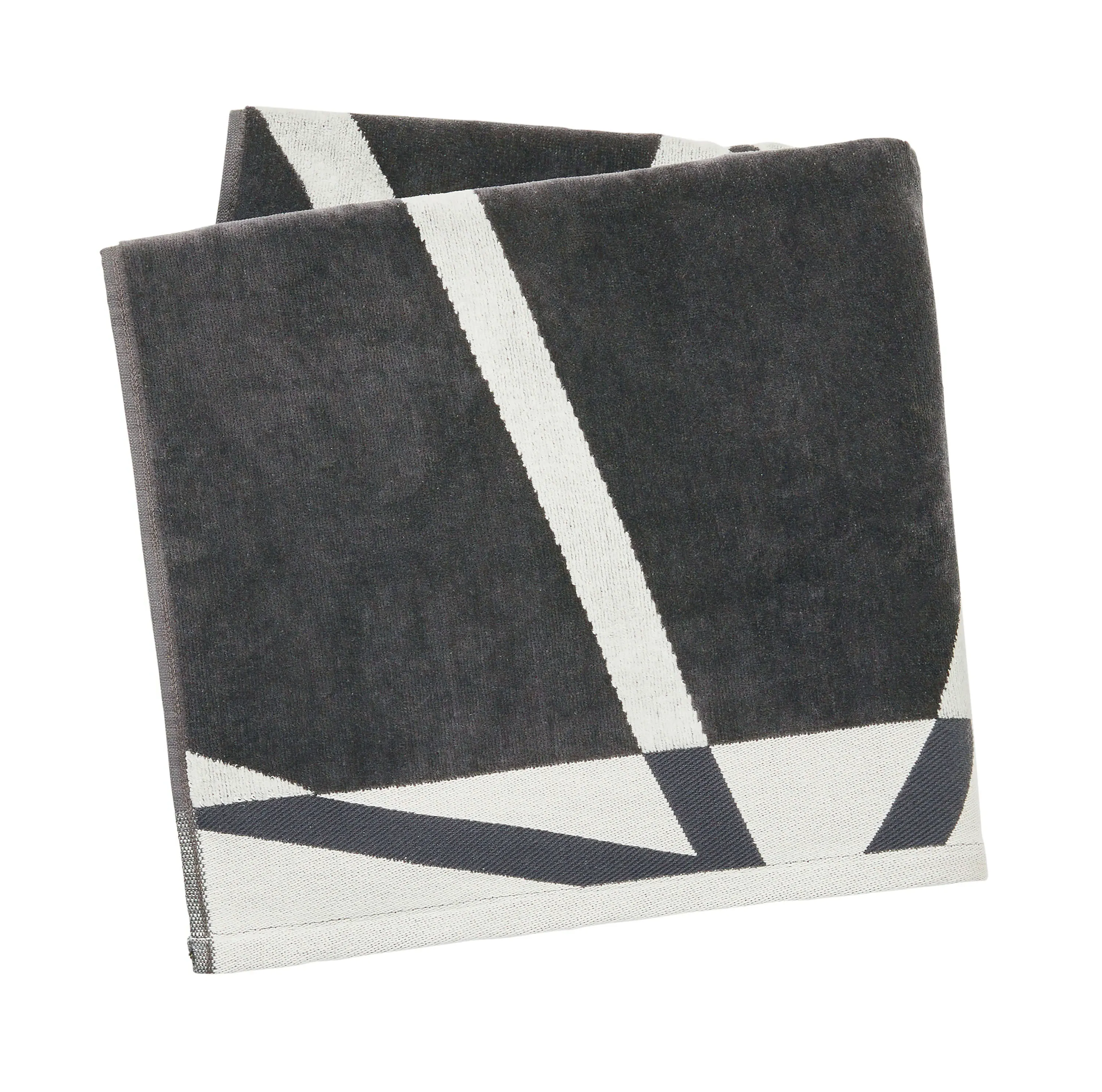 Guest Towel with Border - Charcoal, Cotton