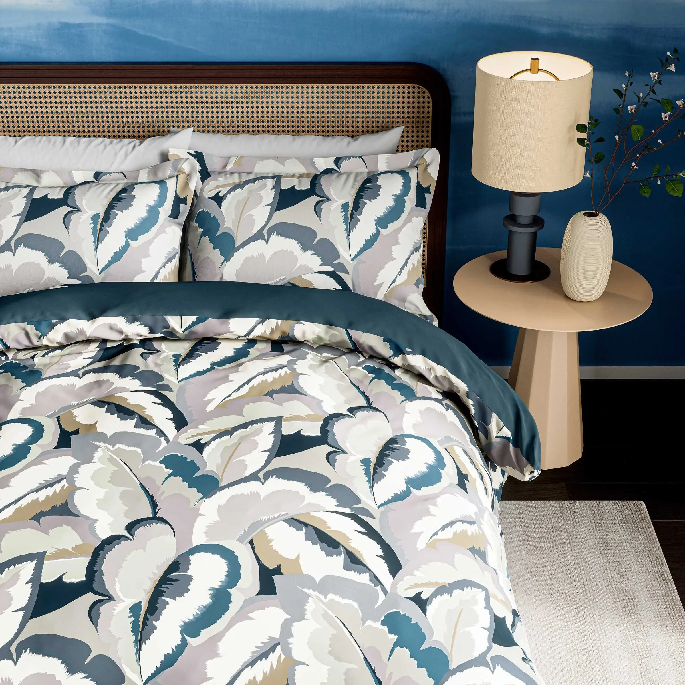 King Size Duvet Cover Set - Cornflower, Cotton