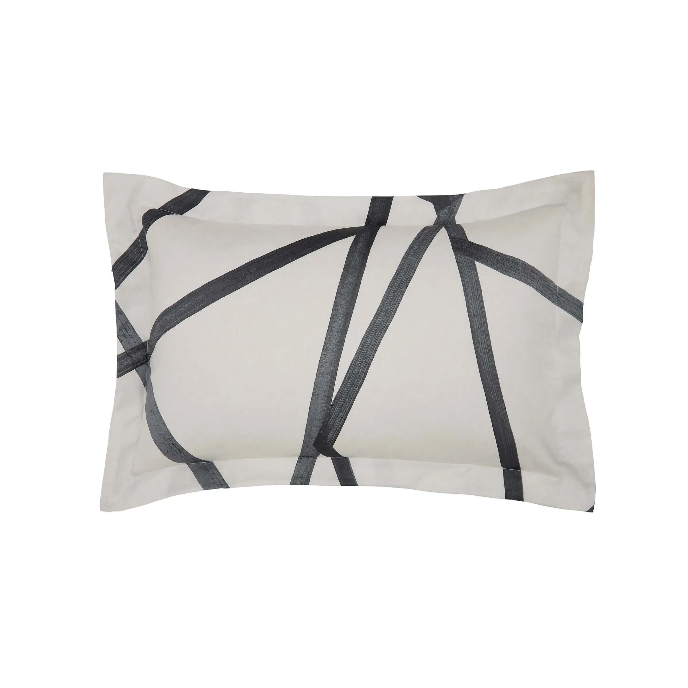 Oxford Pillowcase with Piping - Charcoal, Cotton