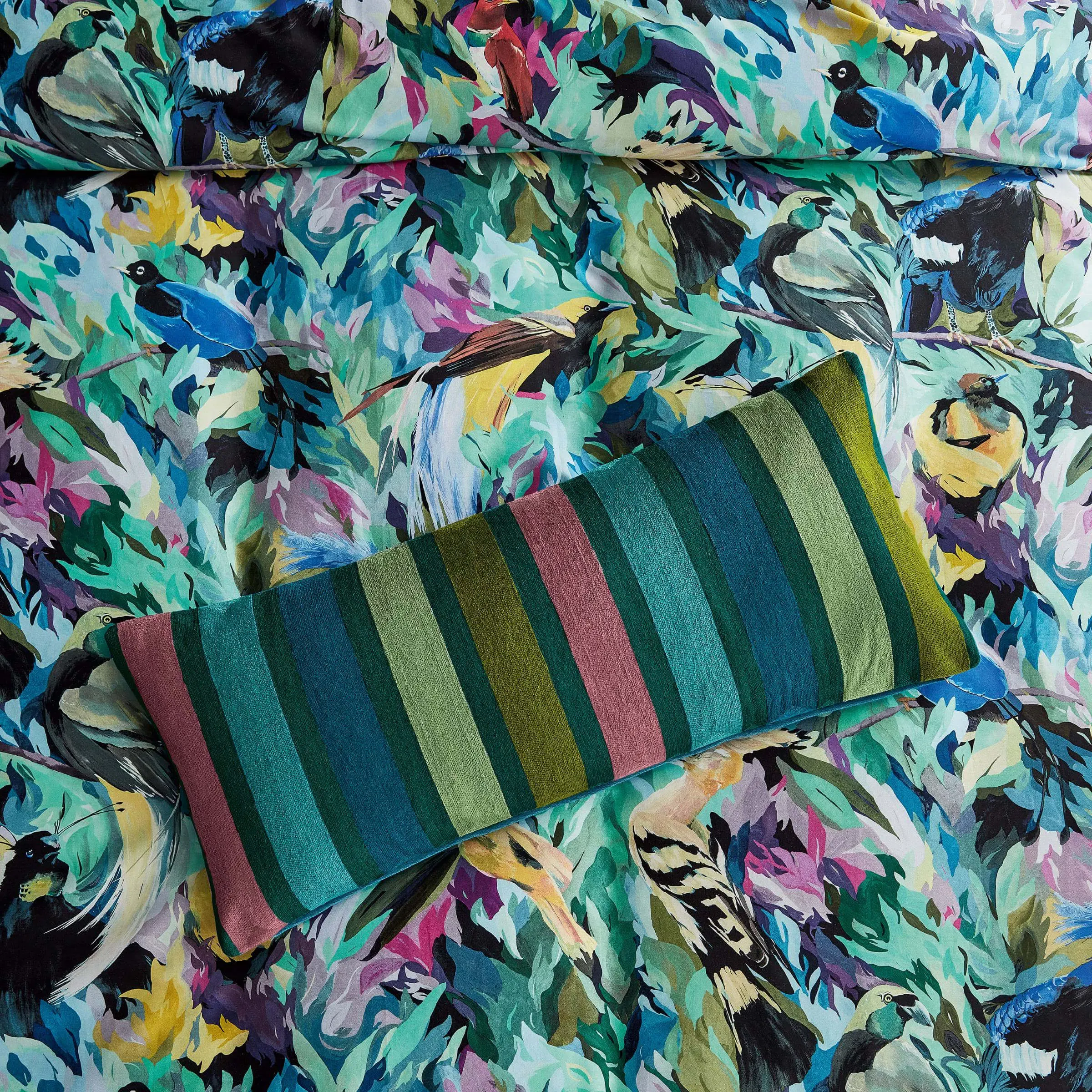 Rectangular Cushion Embroidered - Wilderness, Cotton