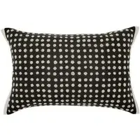 Rectangular Cushion with Tufted Design - Charcoal