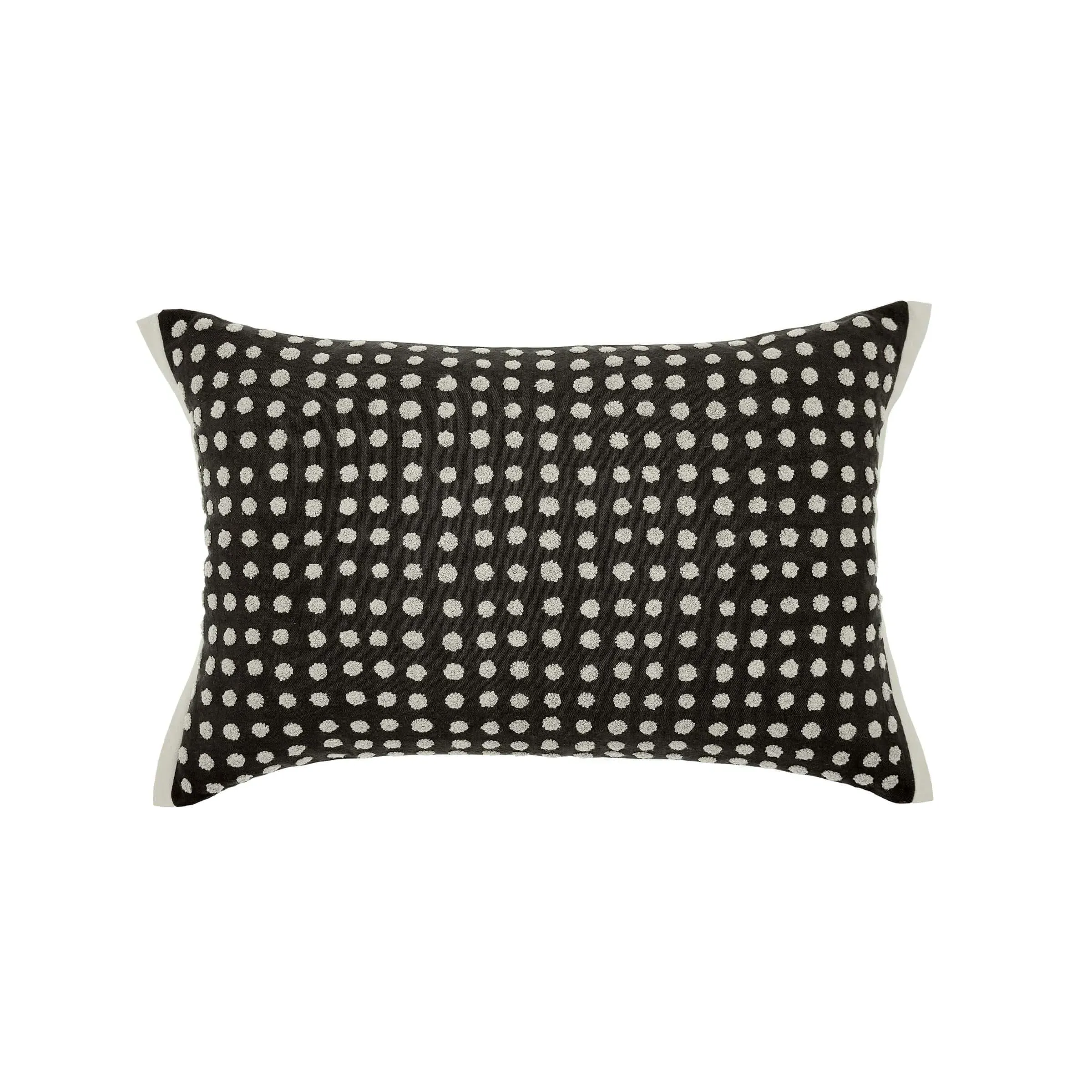 Rectangular Cushion with Tufted Design - Charcoal image