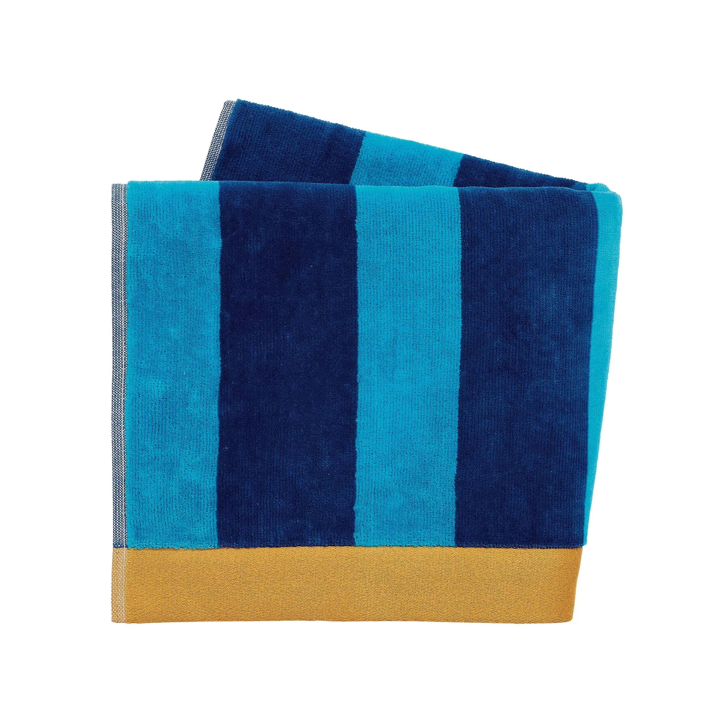 Bath Sheet with Velour Finish - Aquamarine, Cotton