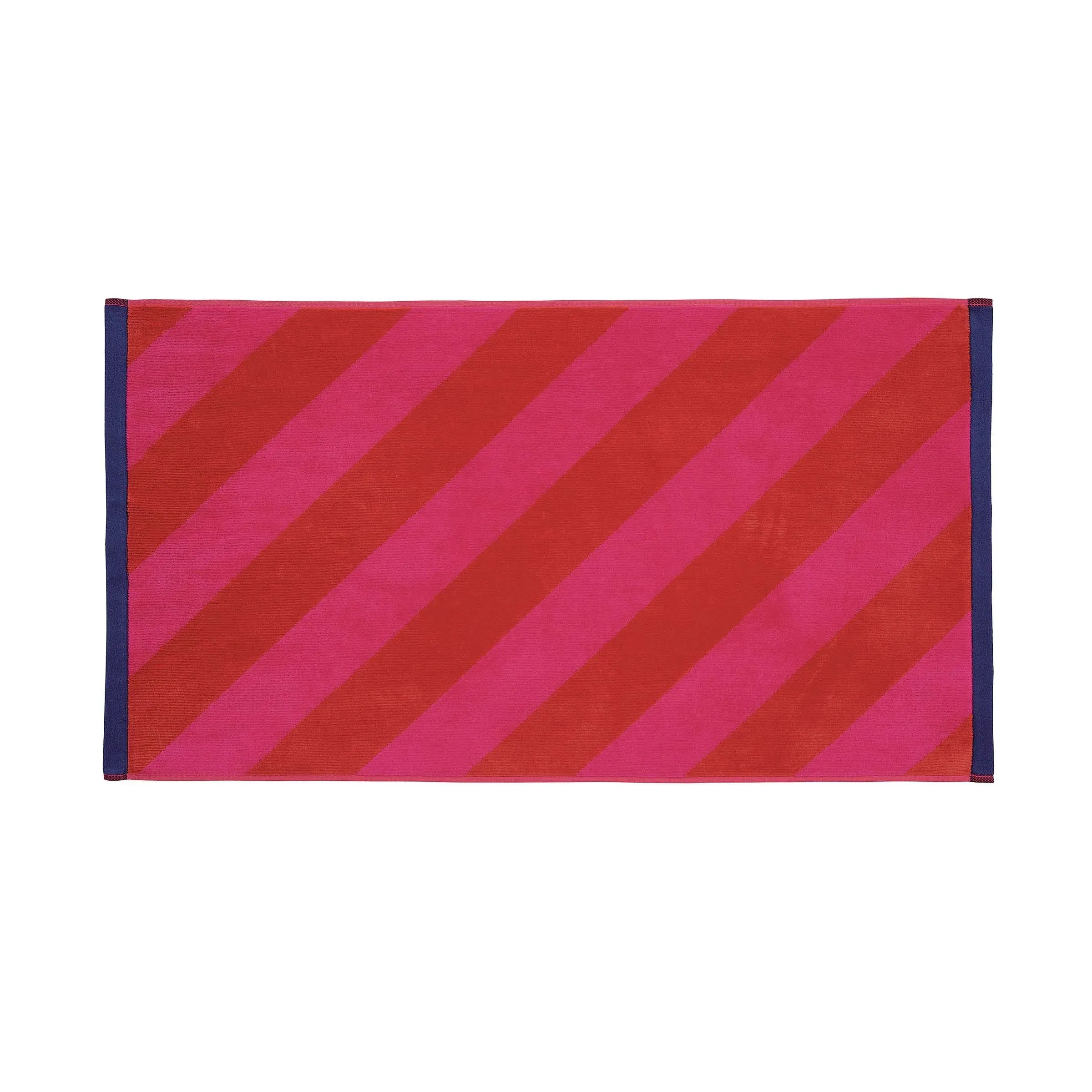 Paper Straw Stripe Hand Towel - Ruby & Coral, Cotton alternate view