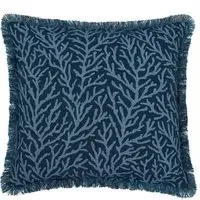Square Cushion Coral Print - Exhale, Cotton Linen