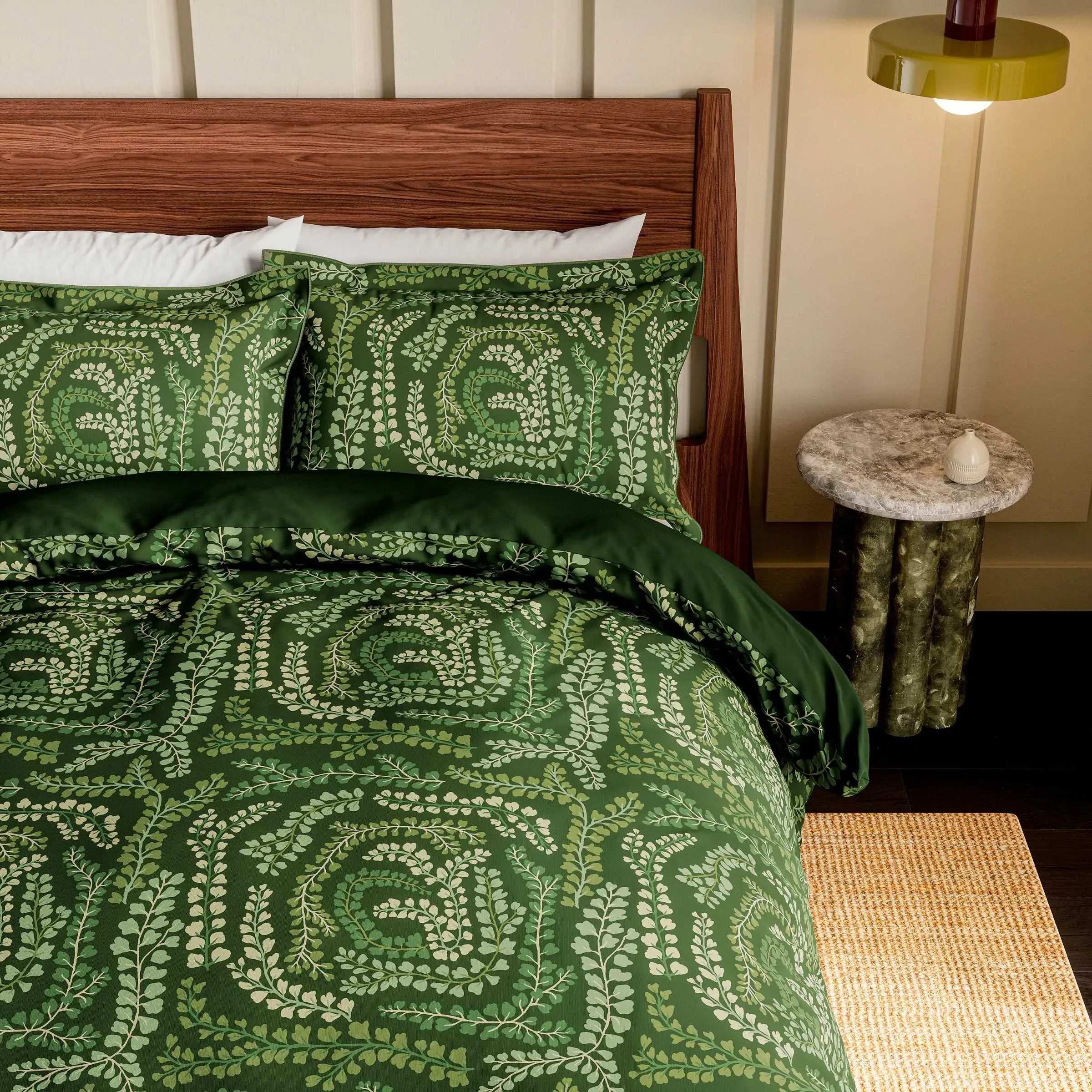 Super King Duvet Cover Set - Green, Cotton image