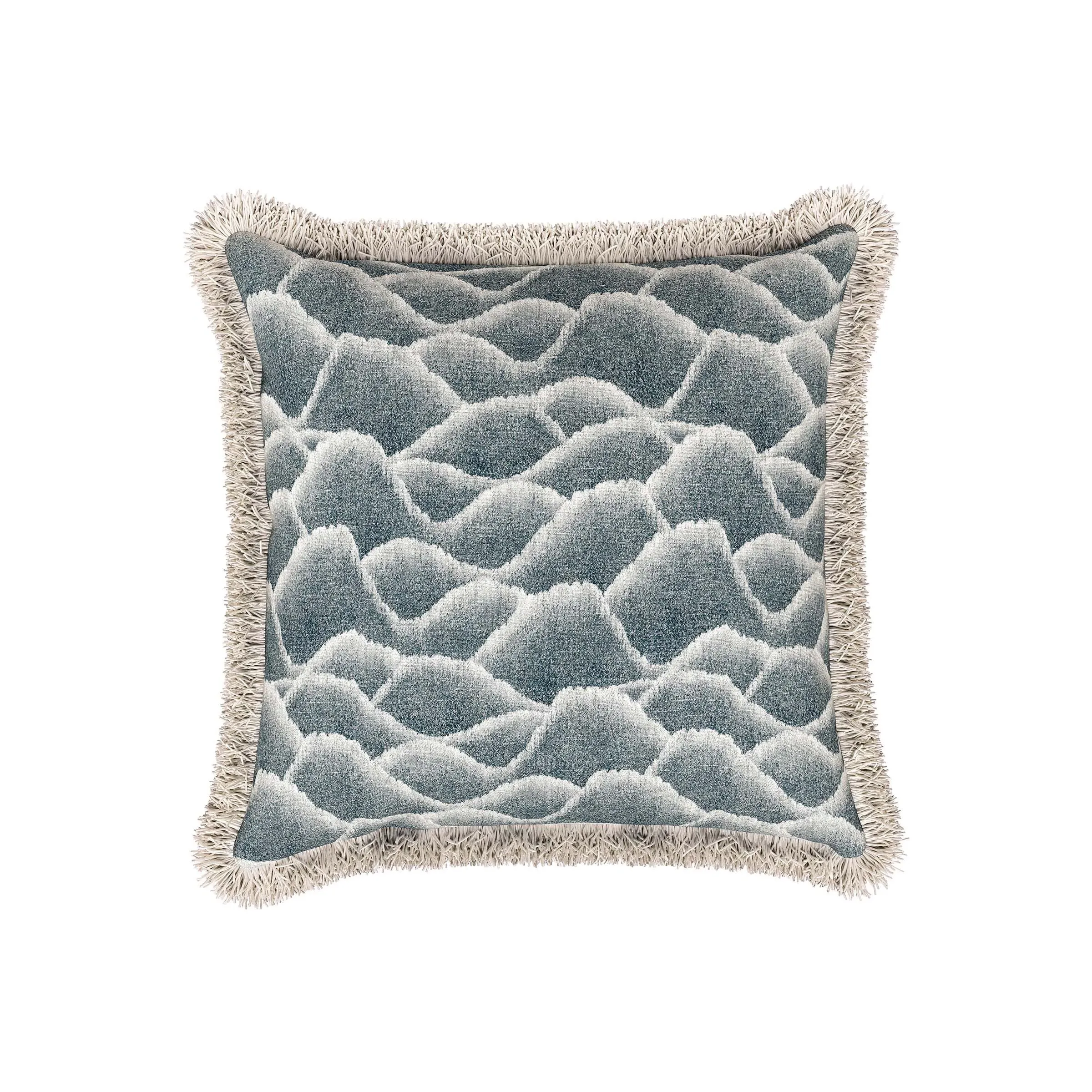 Zuni Square Cushion with Fringing - Sapphire, Cotton product
