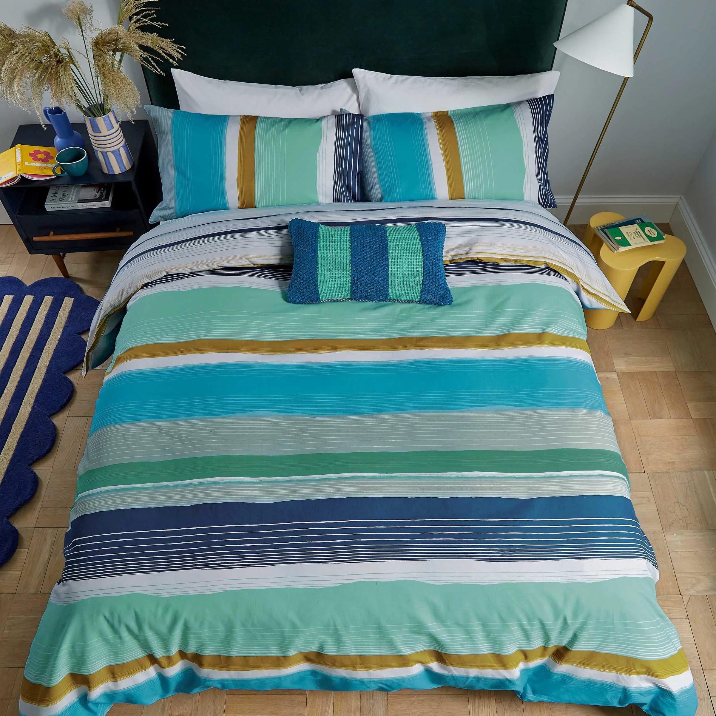 Double Duvet Cover Set with Pillowcases - Blue