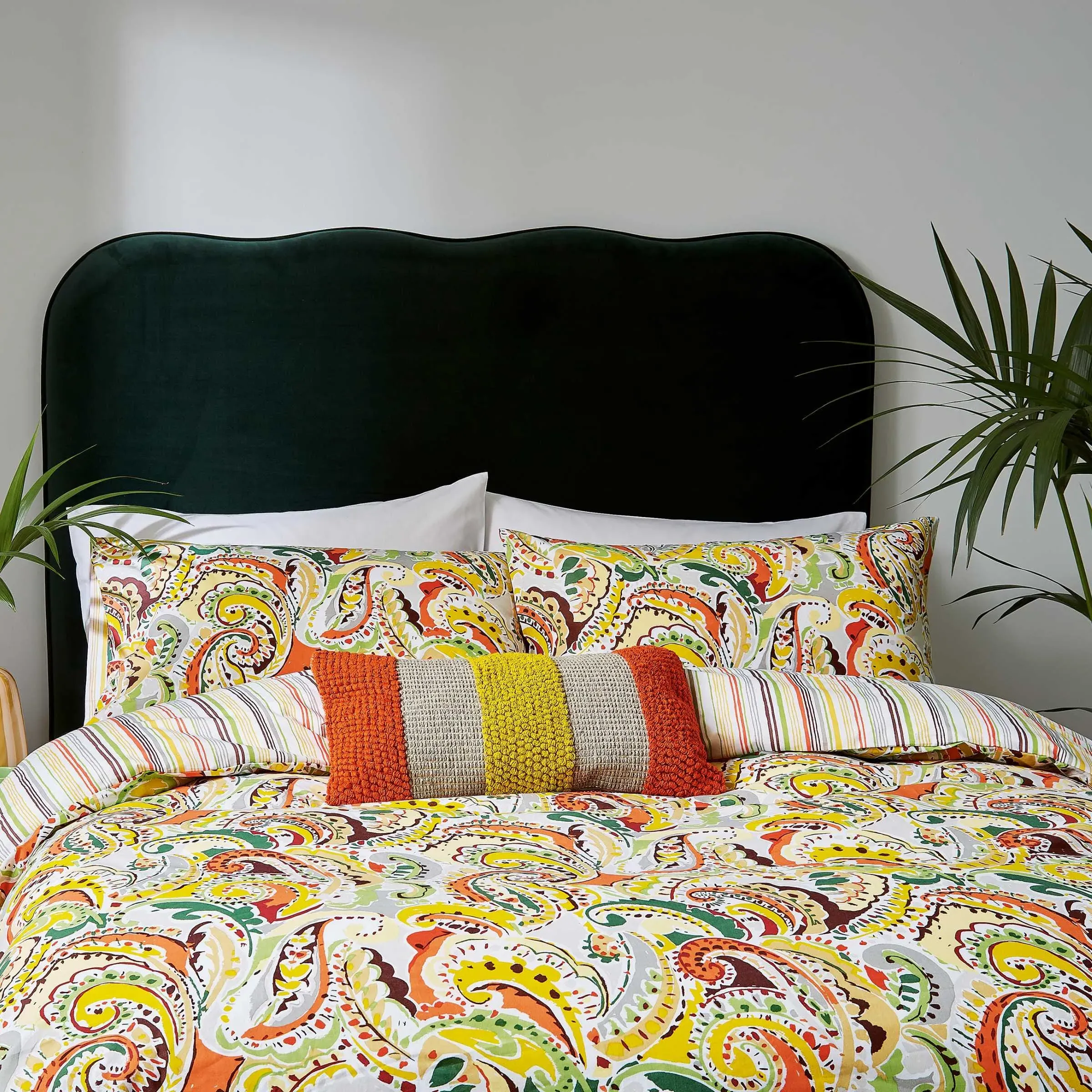 King Size Duvet Cover Set with Pillowcases - Mango