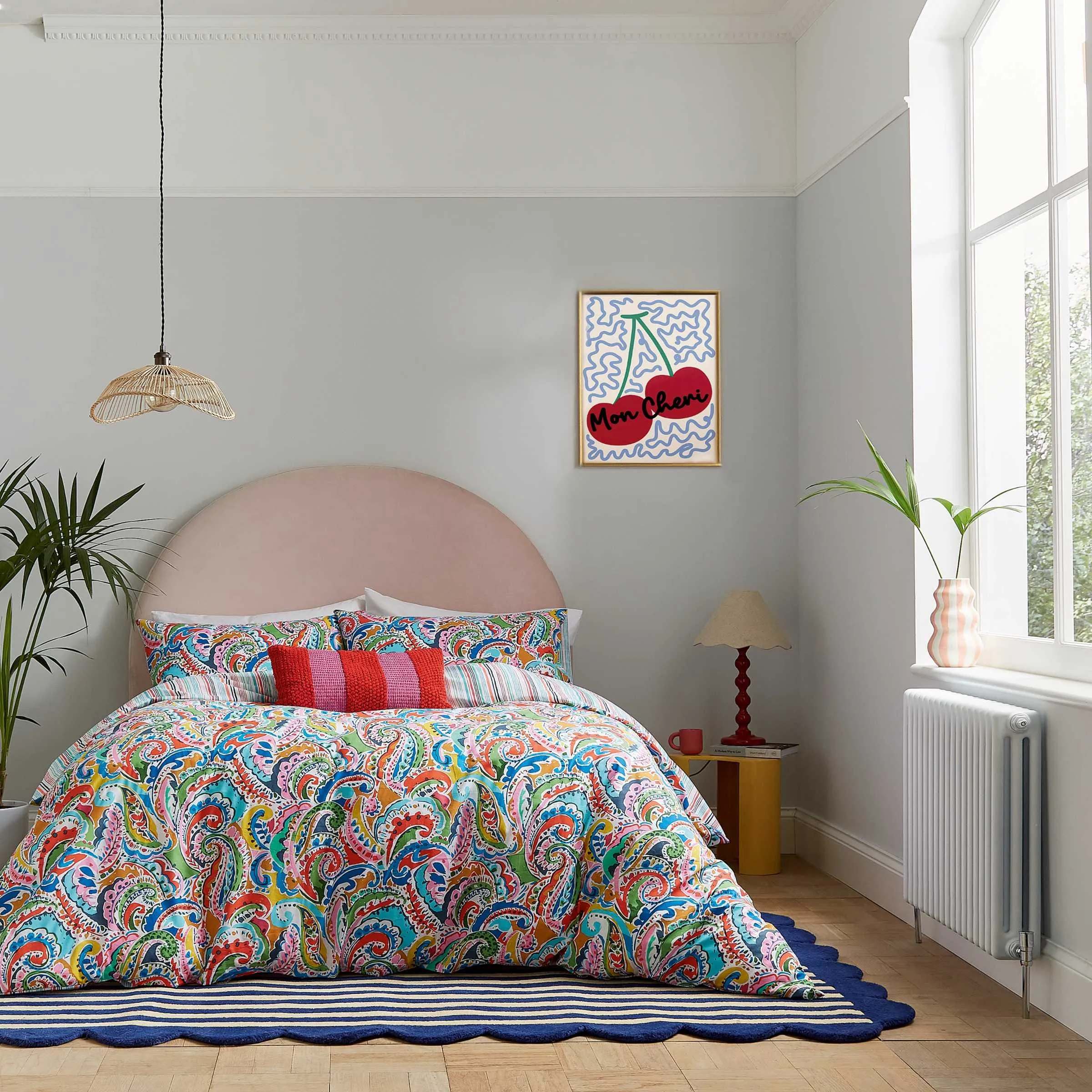 King Size Duvet Cover Set with Pillowcases - Multi