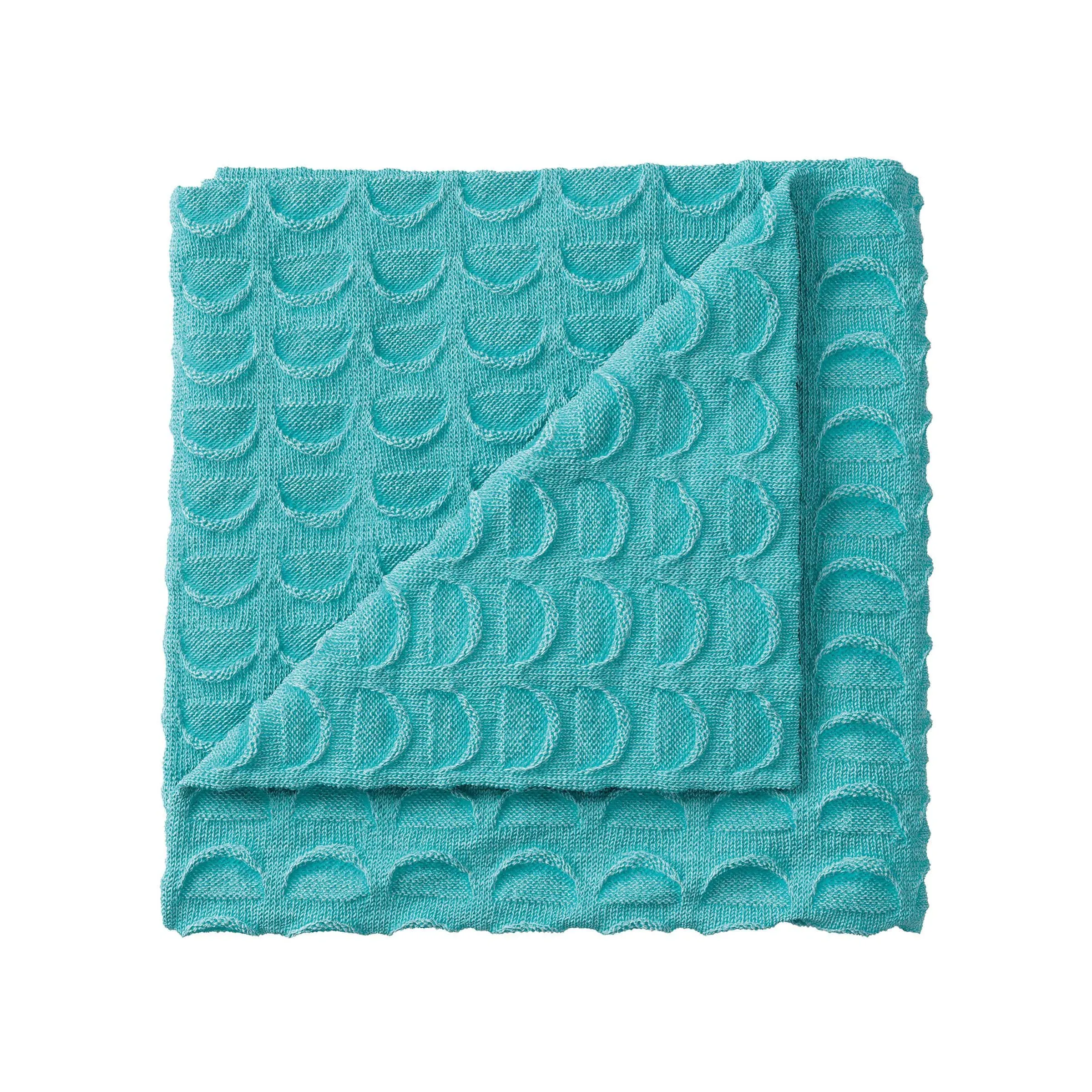 Knitted Throw with Pocket Knit - Turquoise