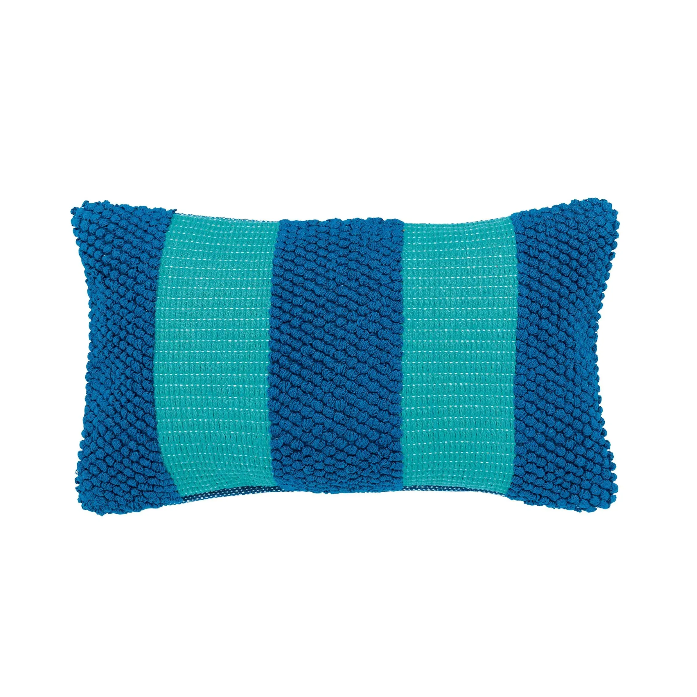 Rectangular Striped Cushion - Blue image