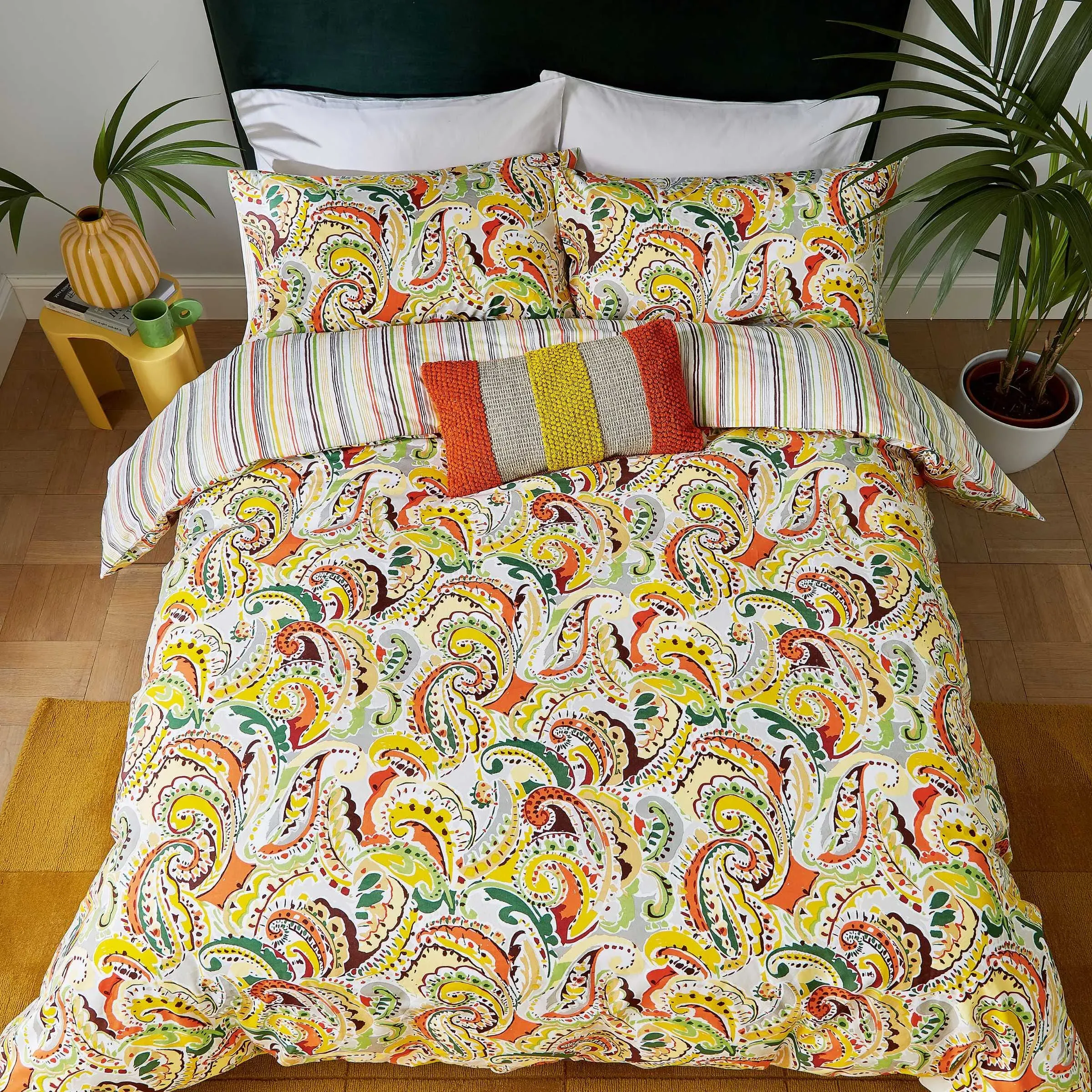 Rectangular Striped Cushion - Mango