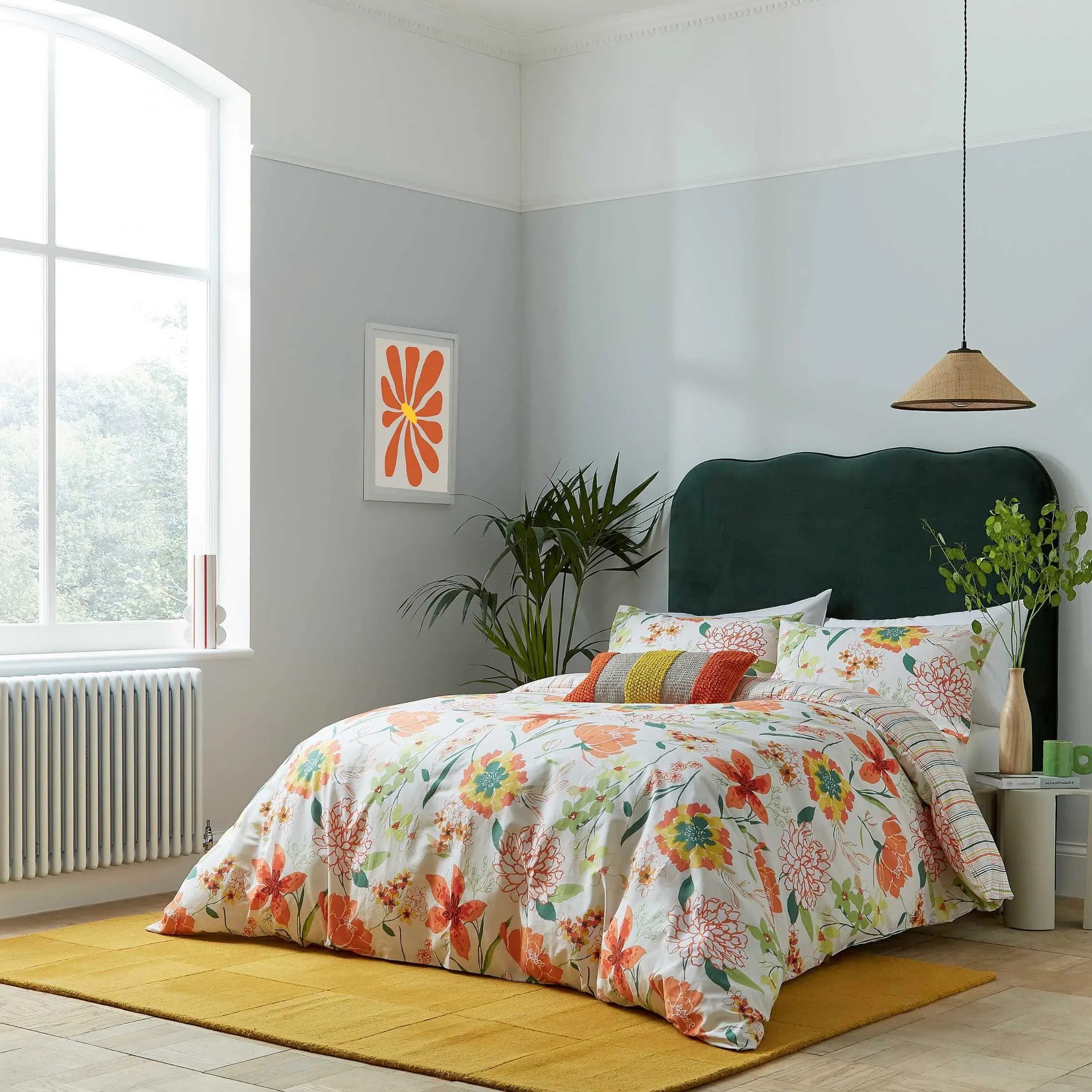 Super King Duvet Cover Set - Mango, Cotton