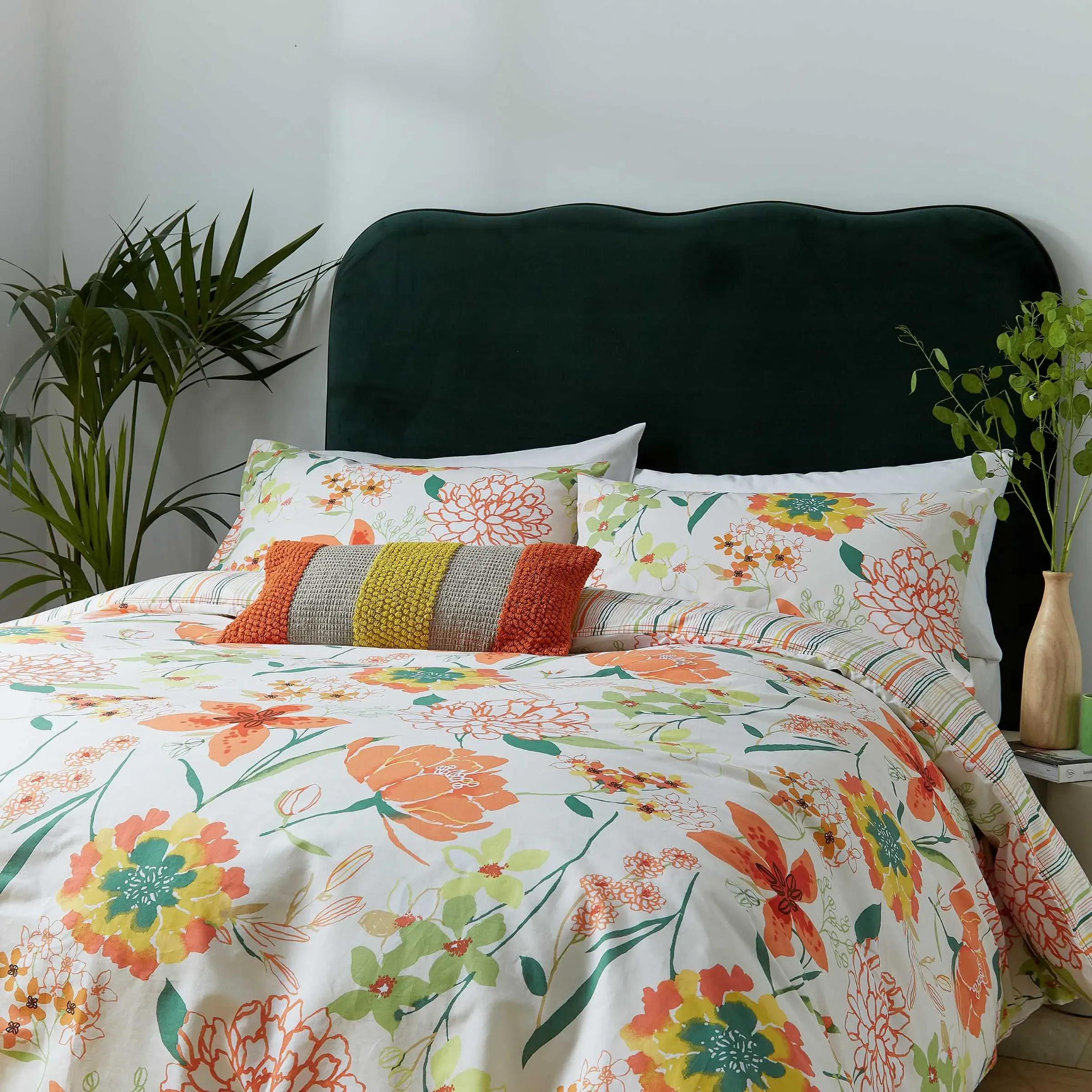 Super King Duvet Cover Set - Mango, Cotton