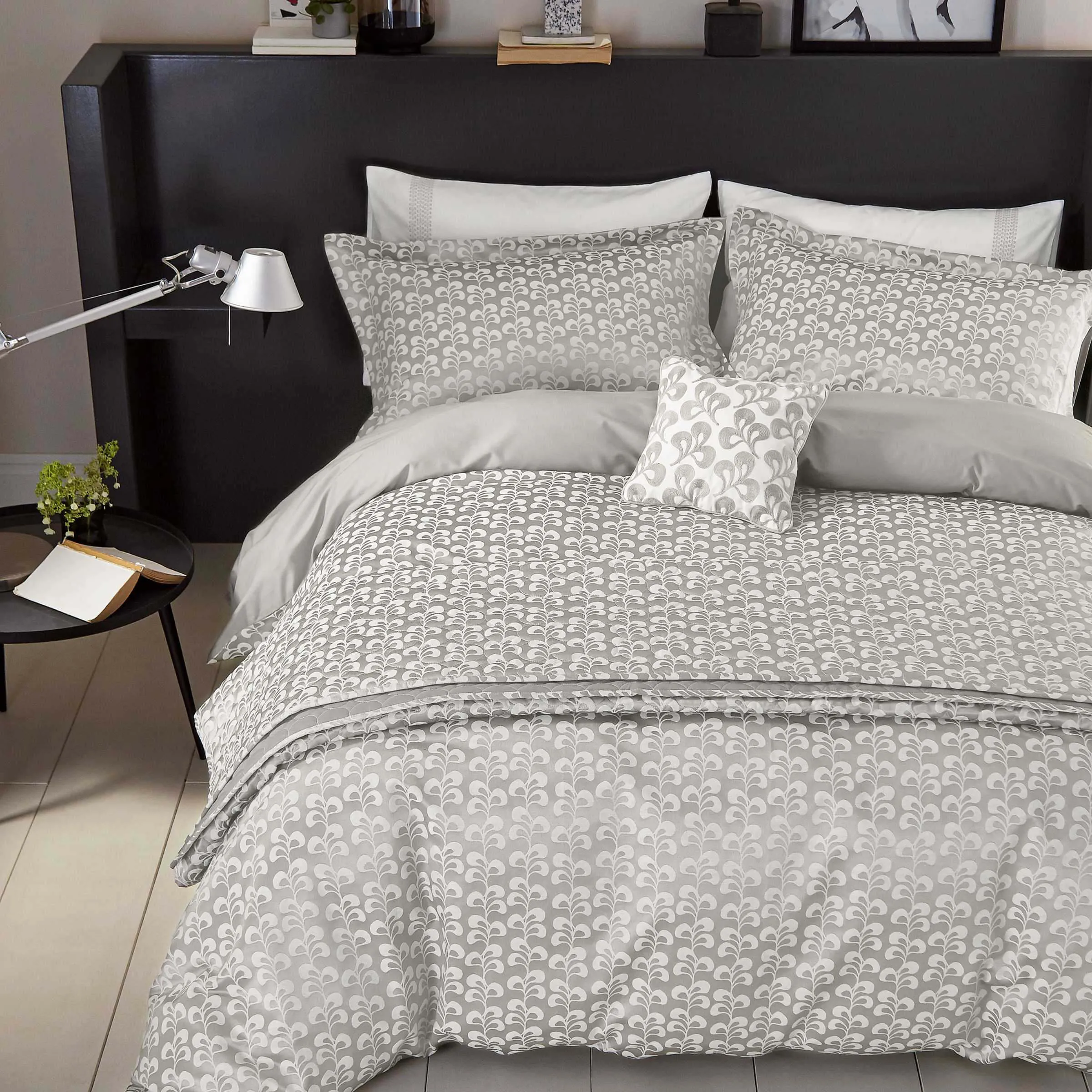 Single Duvet Cover Set Abstract Pattern - Silver image