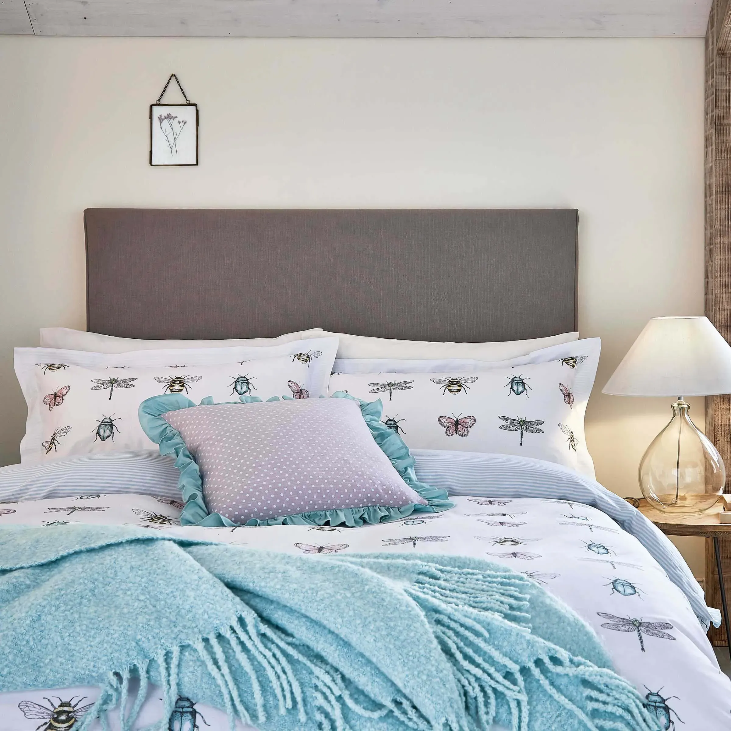 Double Duvet Cover Set - Duck Egg, Cotton