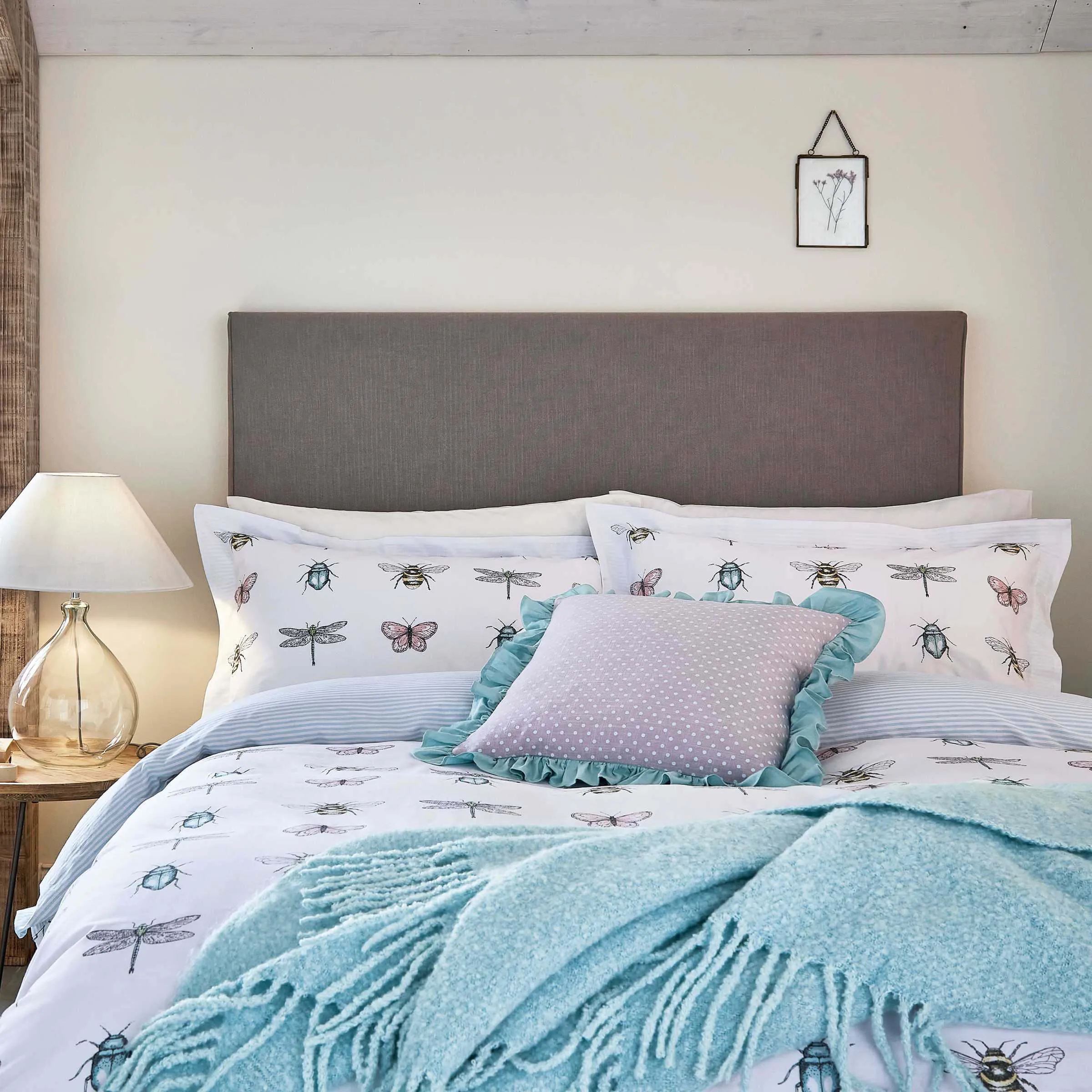 King Size Duvet Cover Set - Duck Egg, Cotton