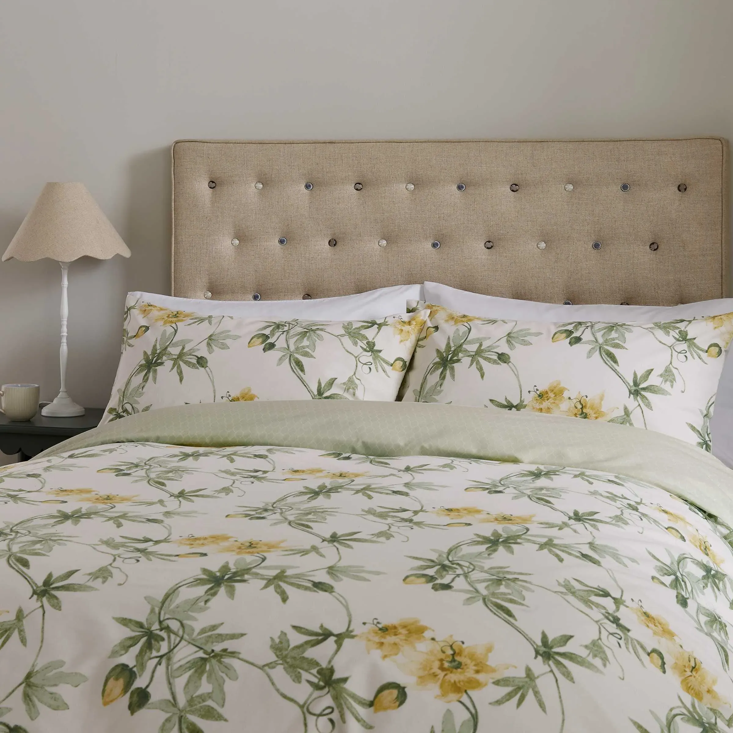 Single Duvet Cover Set - Primrose & Soft Green image