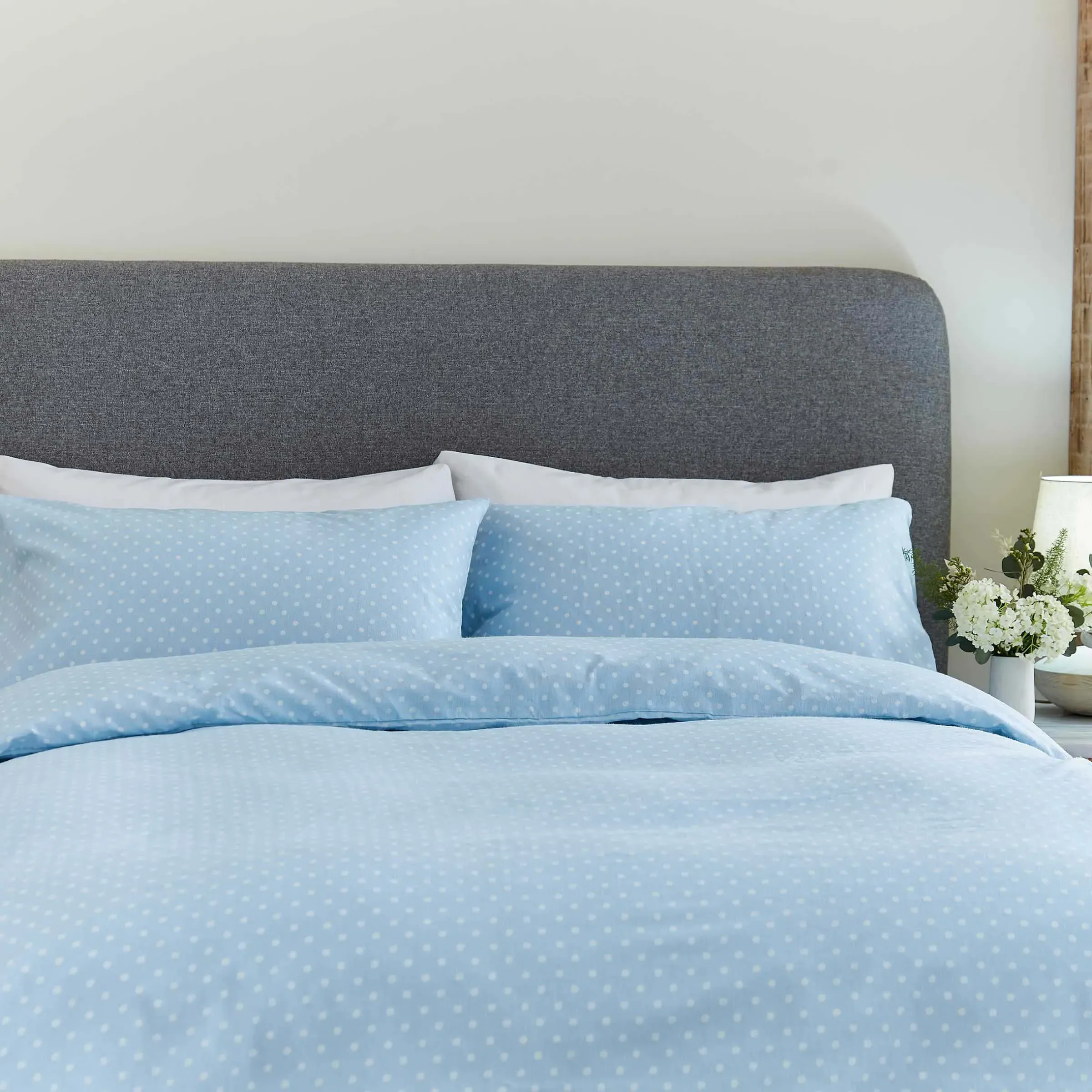 Super King Duvet Cover Set - Blue, Cotton image