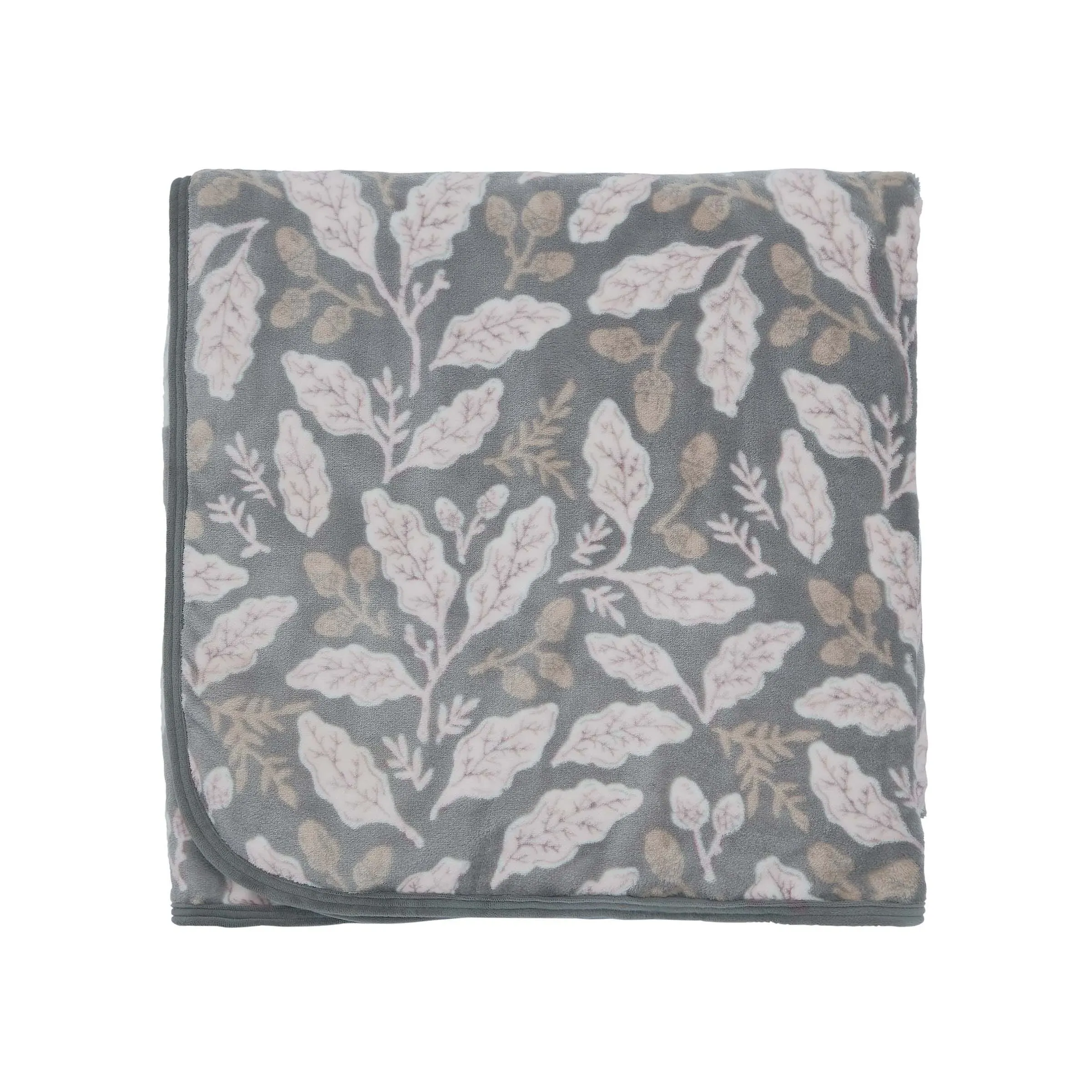 Acorns Fleece Throw - Charcoal & Linen product
