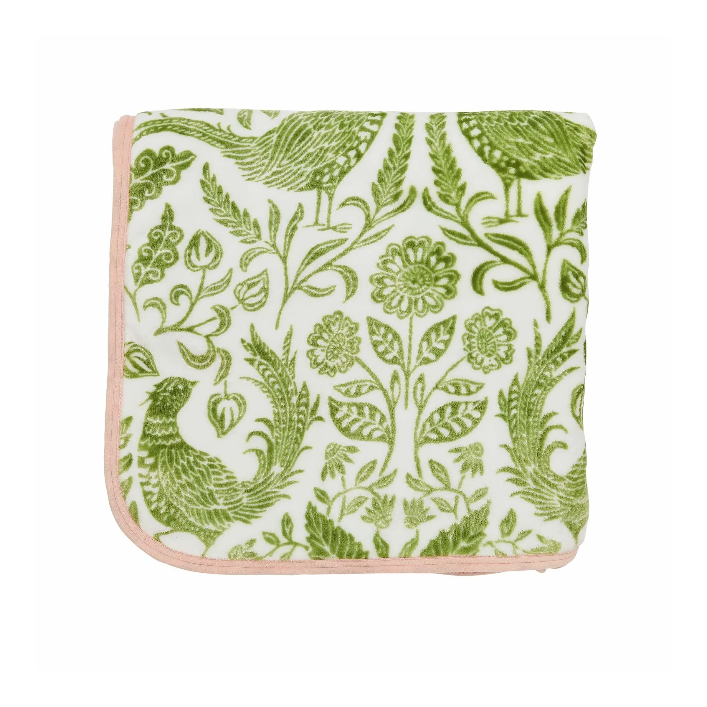 Helena Springfield Pheasants Fleece Throw - Green, Pink product
