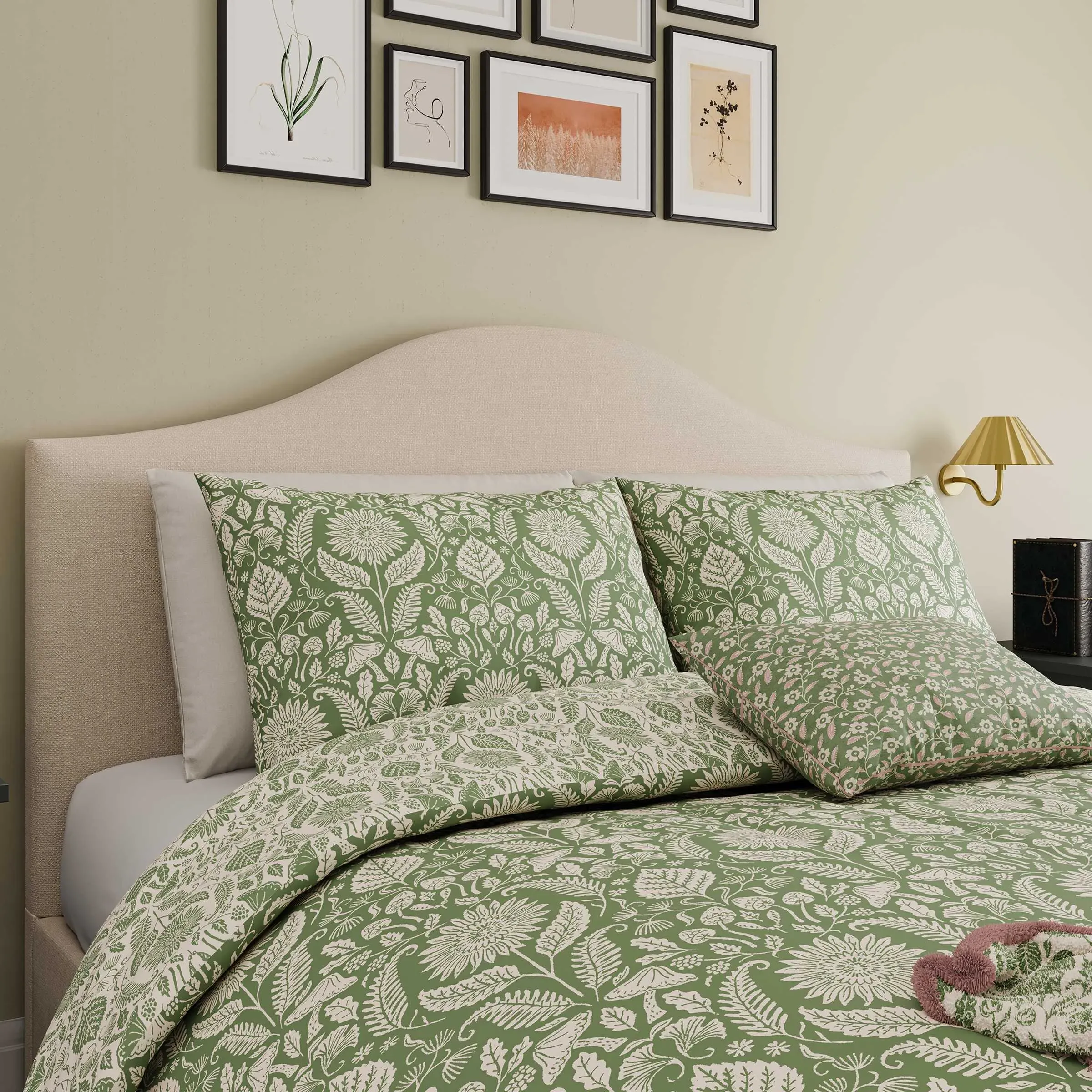 Single Duvet Cover Set Sunflower - Green, Cotton image