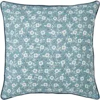 Square Cushion Folk Ditsy - Blue, Cotton