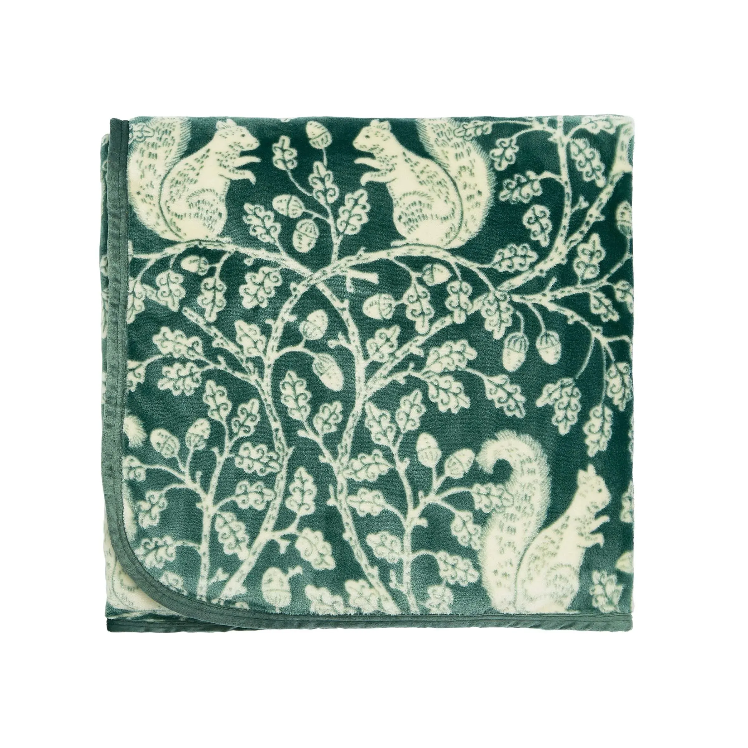 Squirrels Fleece Throw - Green product