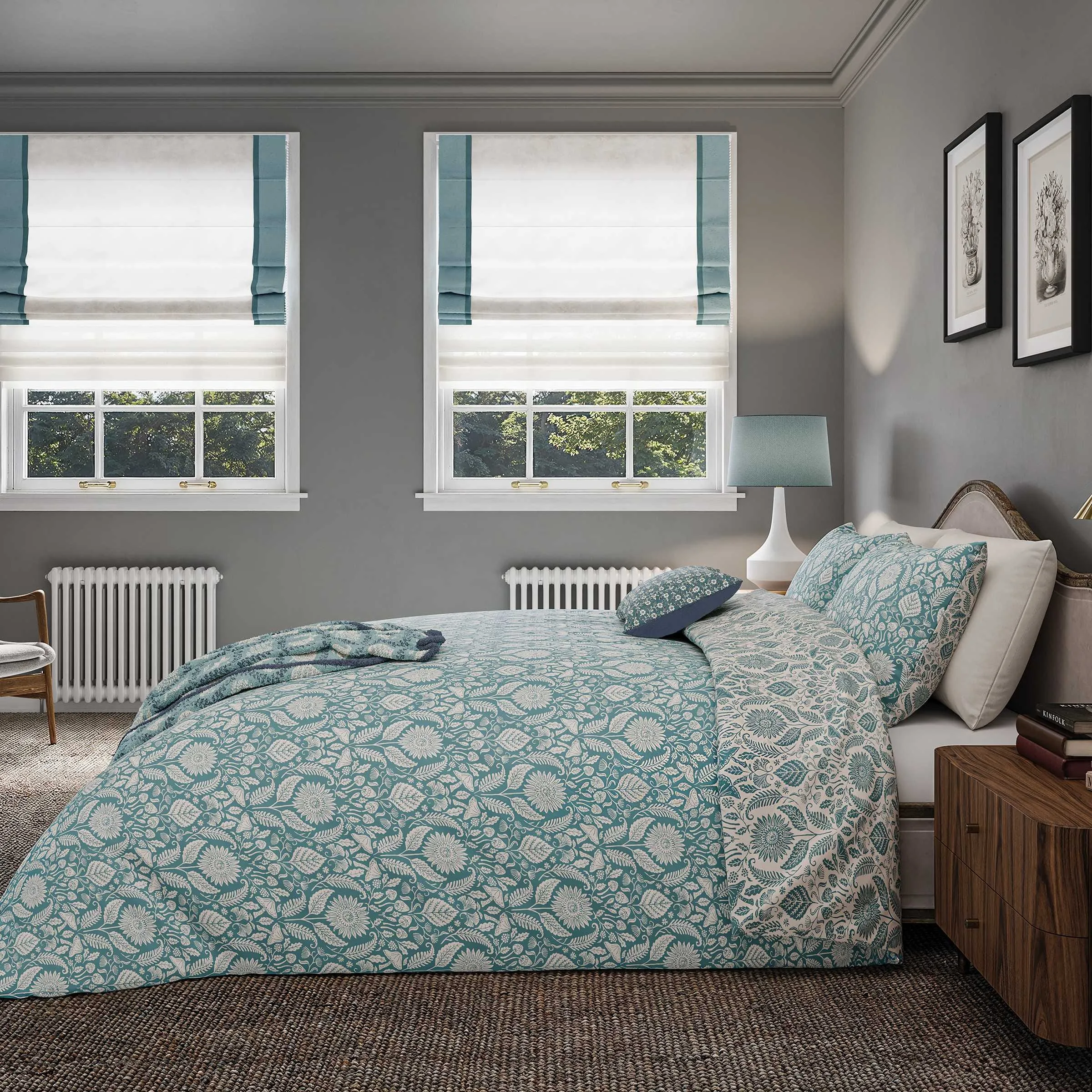 Super King Duvet Cover Set - Teal, Cotton