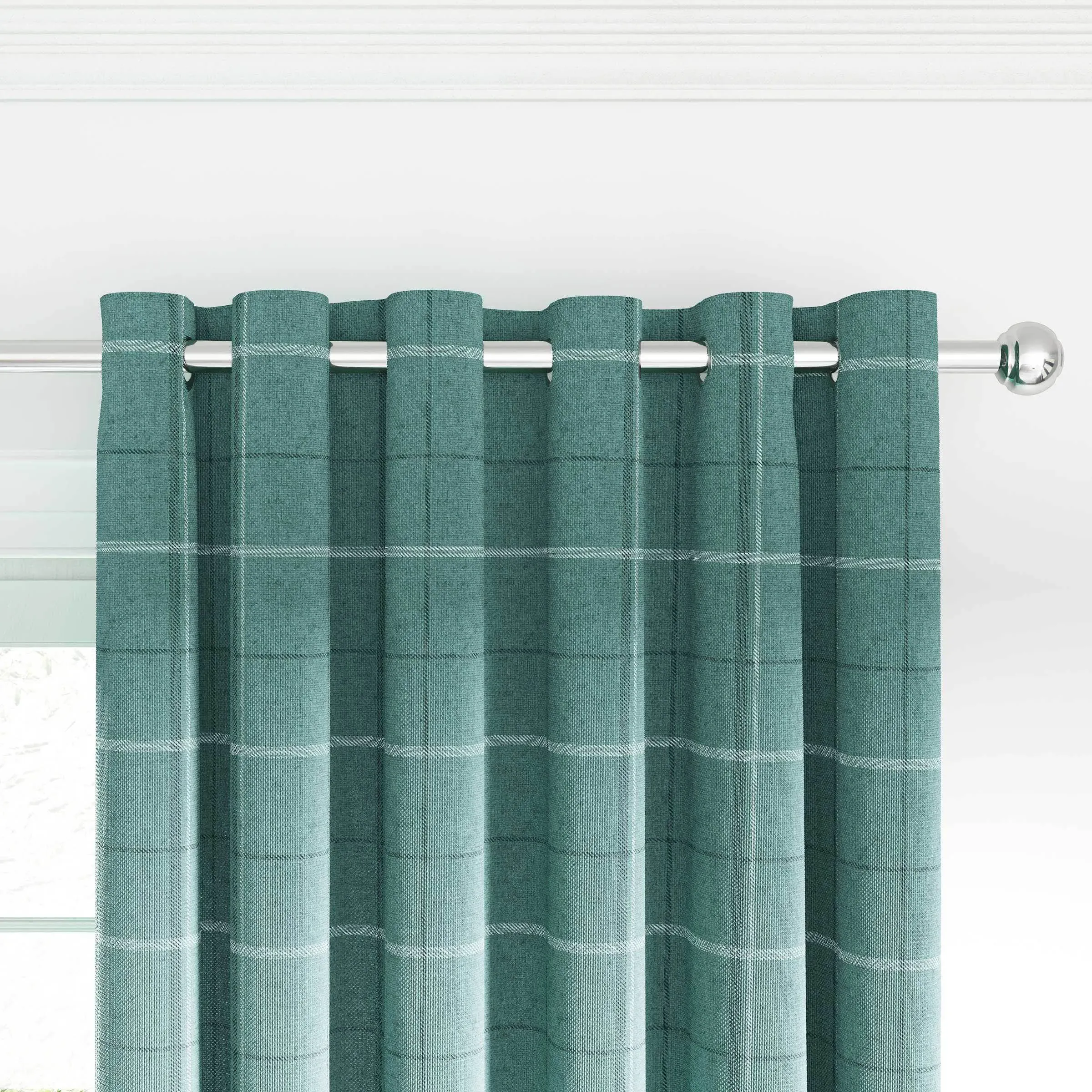 Lined Curtains with Eyelets - Duck Egg, Polyester