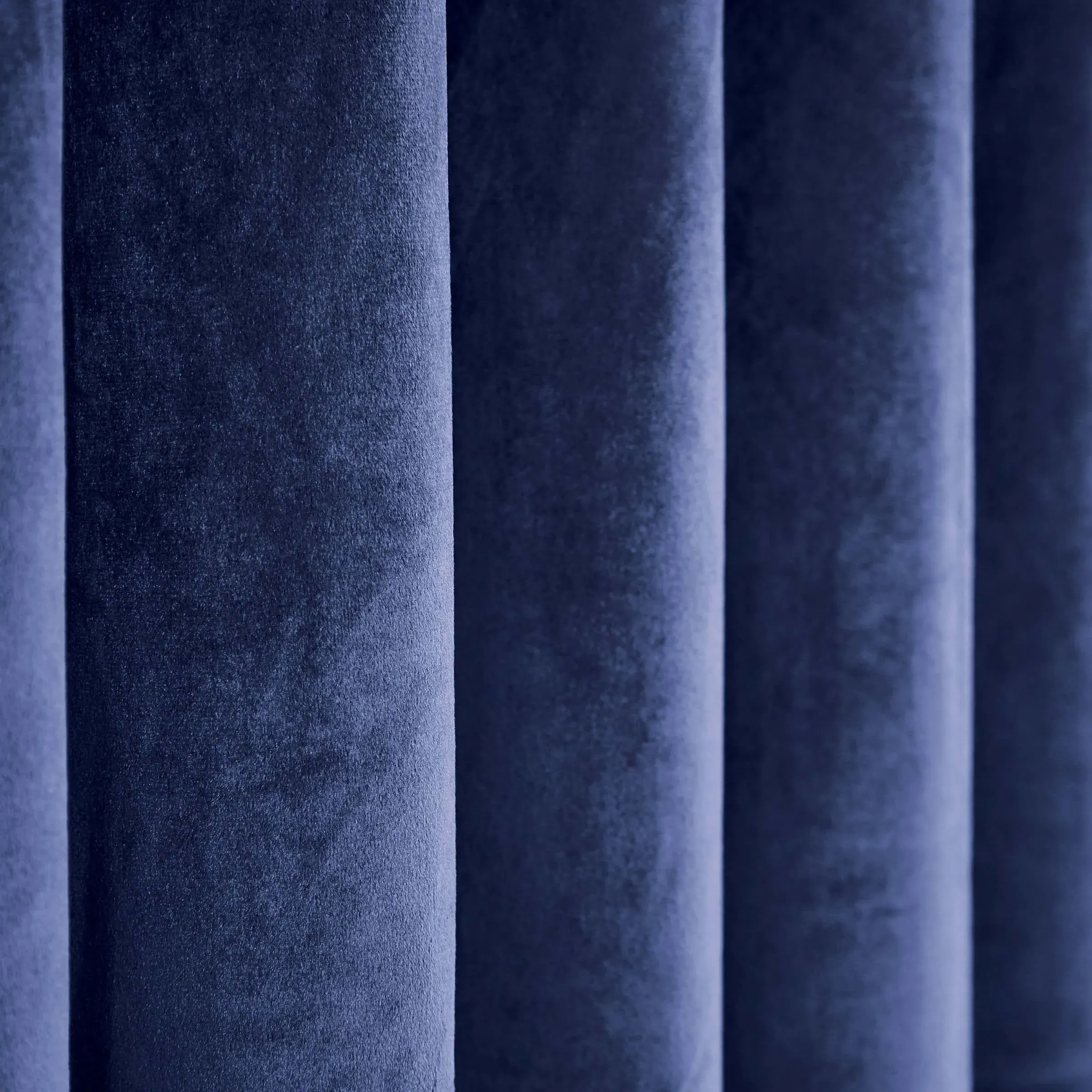 Lined Curtains with Eyelets - Electric Blue, Velvet