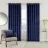 Lined Curtains with Eyelets - Electric Blue, Velvet