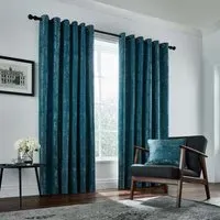 Lined Curtains with Eyelets - Emerald