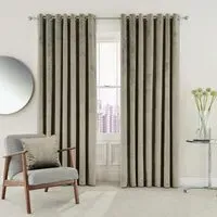 Lined Curtains with Eyelets - Linen, Velvet