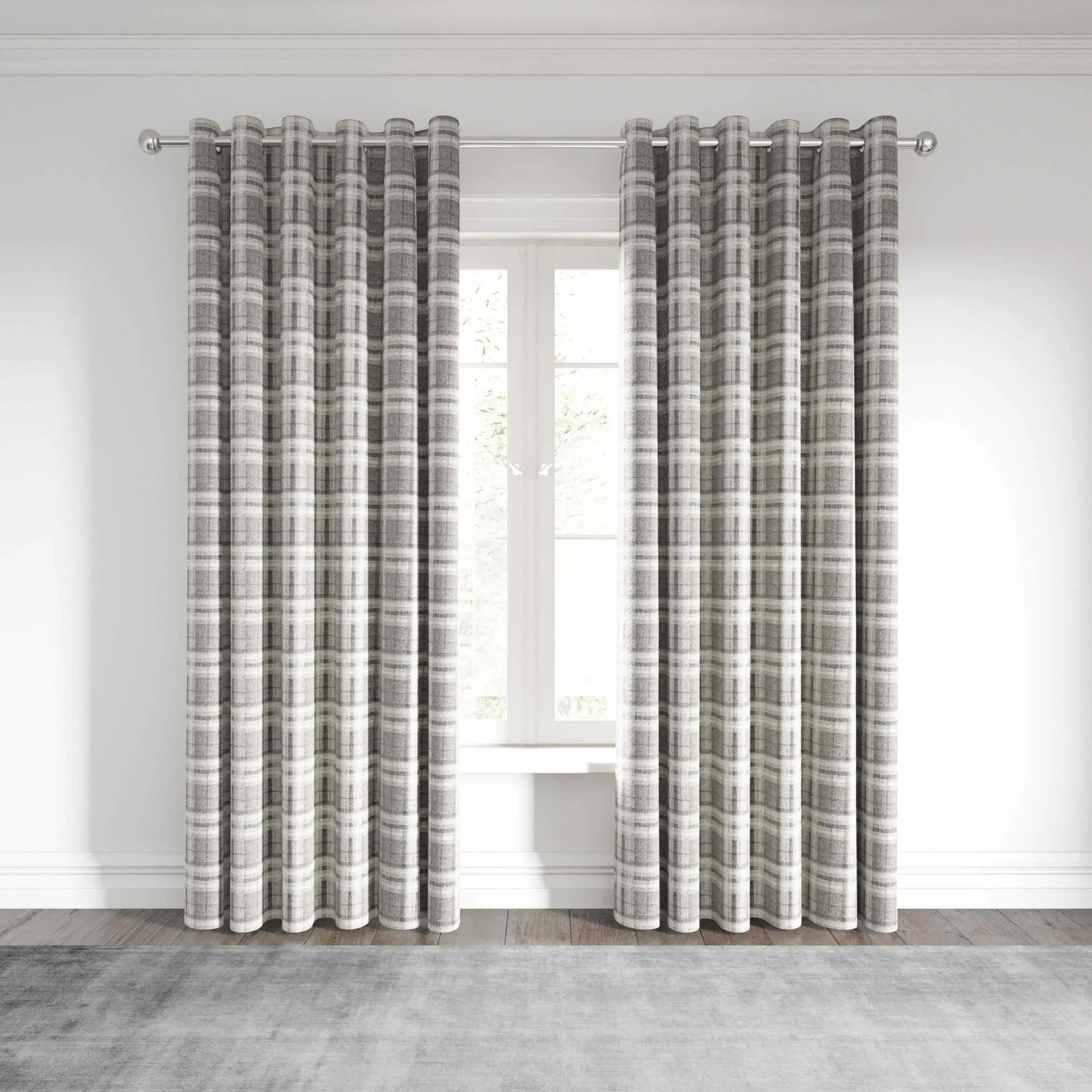 Lined Curtains with Eyelets - Mocha, Polyester