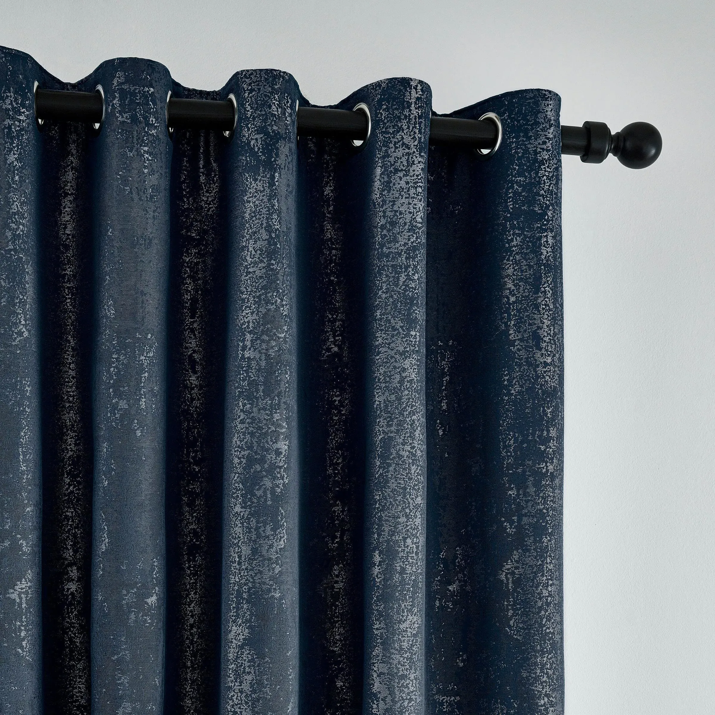 Lined Curtains with Eyelets - Navy