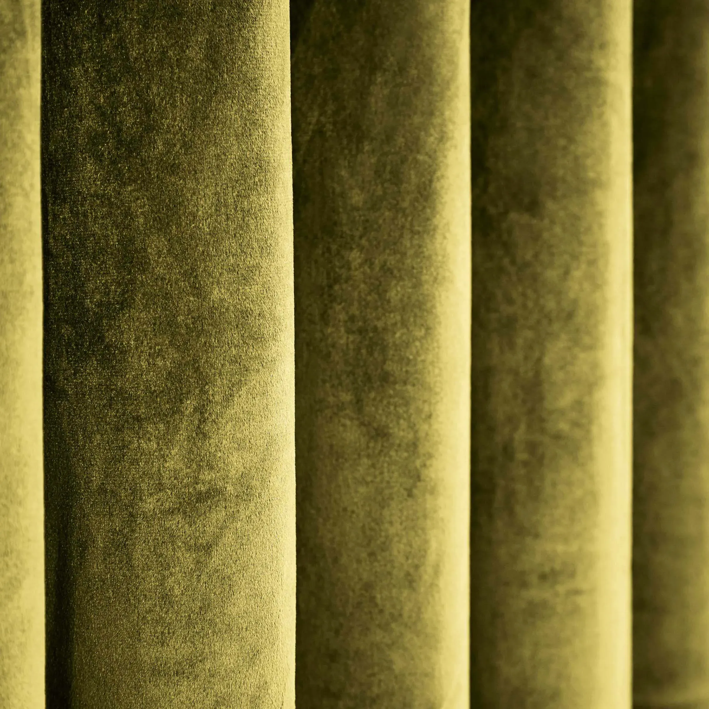 Lined Curtains with Eyelets - Olive, Velvet