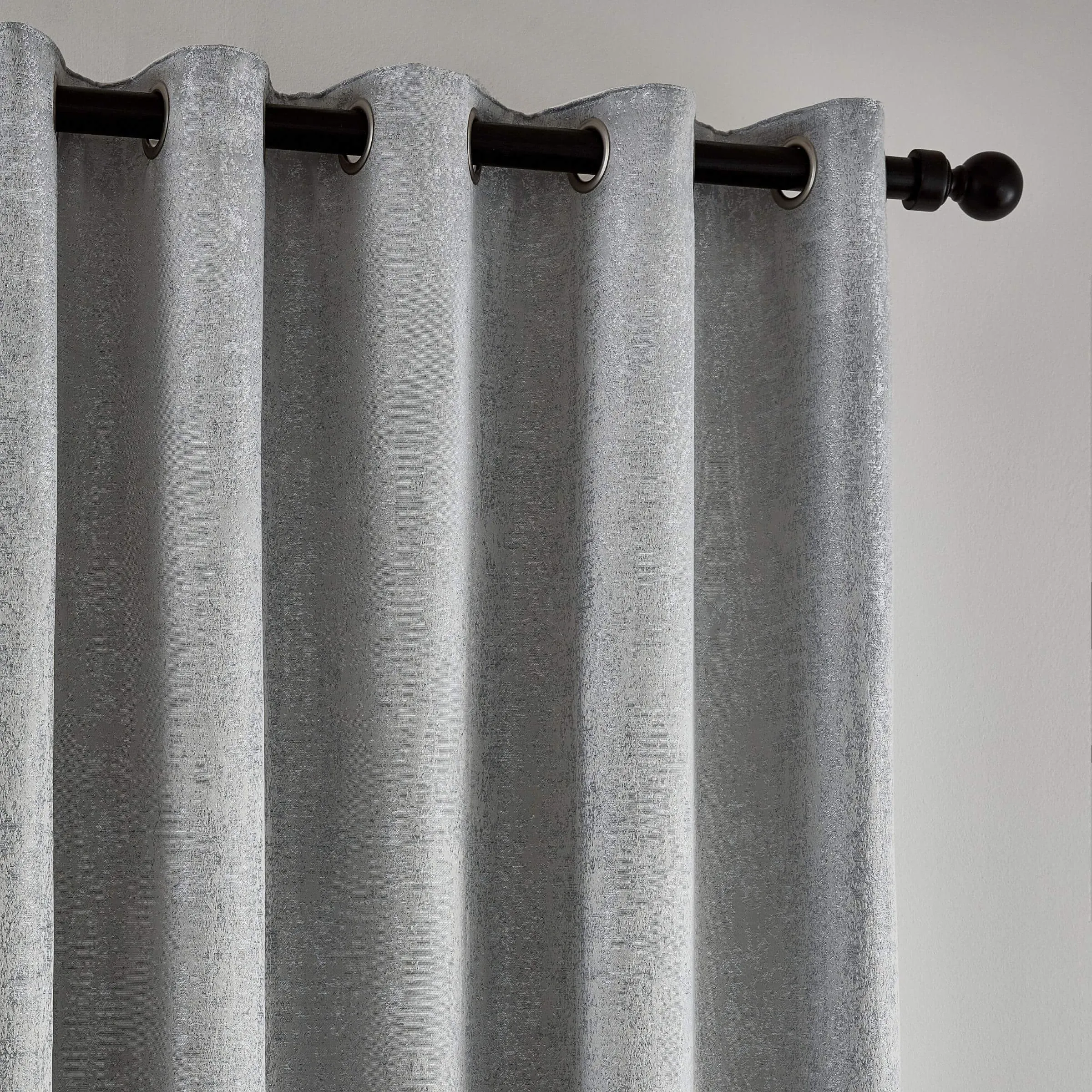 Lined Curtains with Eyelets - Silver