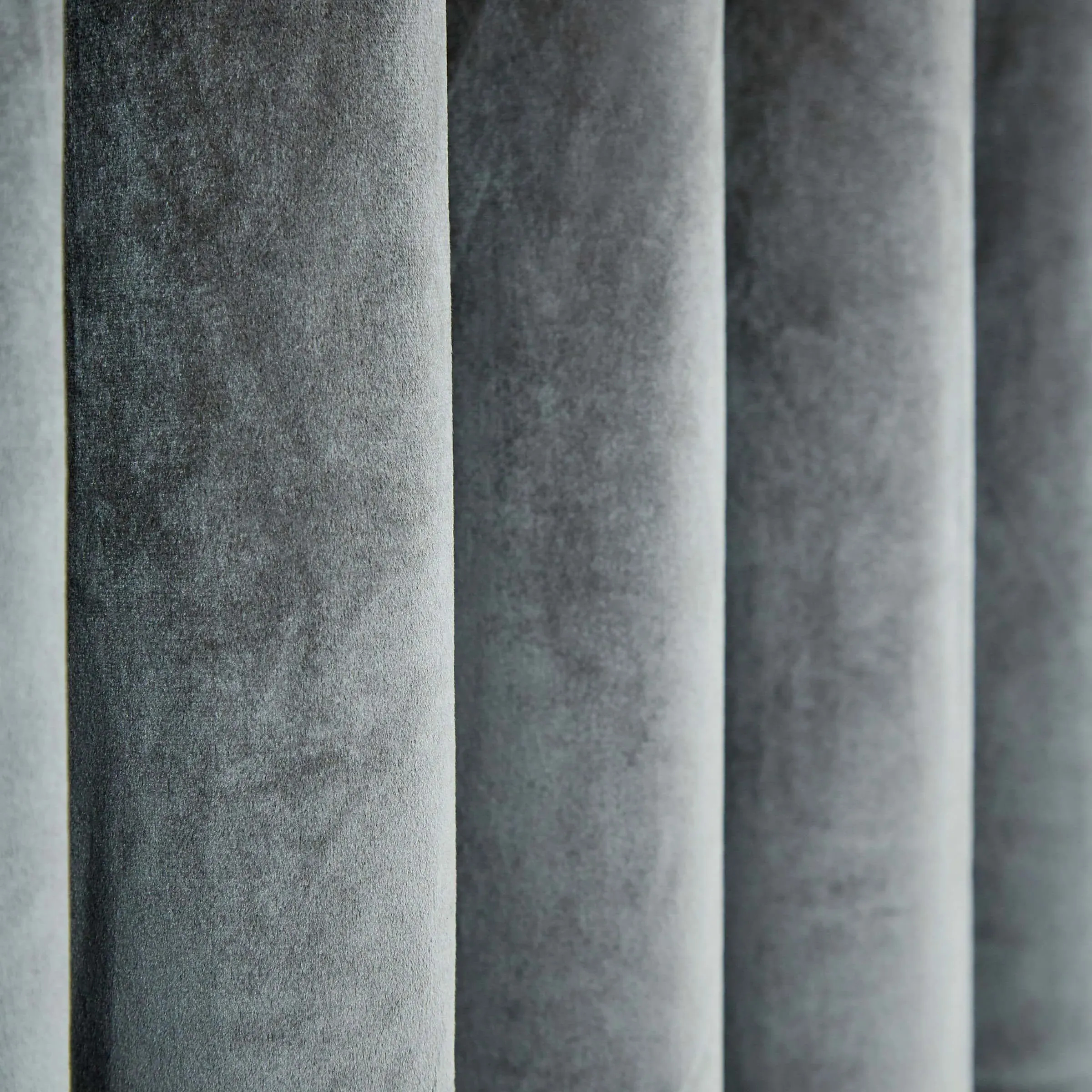 Lined Curtains with Eyelets - Steel, Velvet