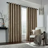 Lined Curtains with Eyelets - Truffle