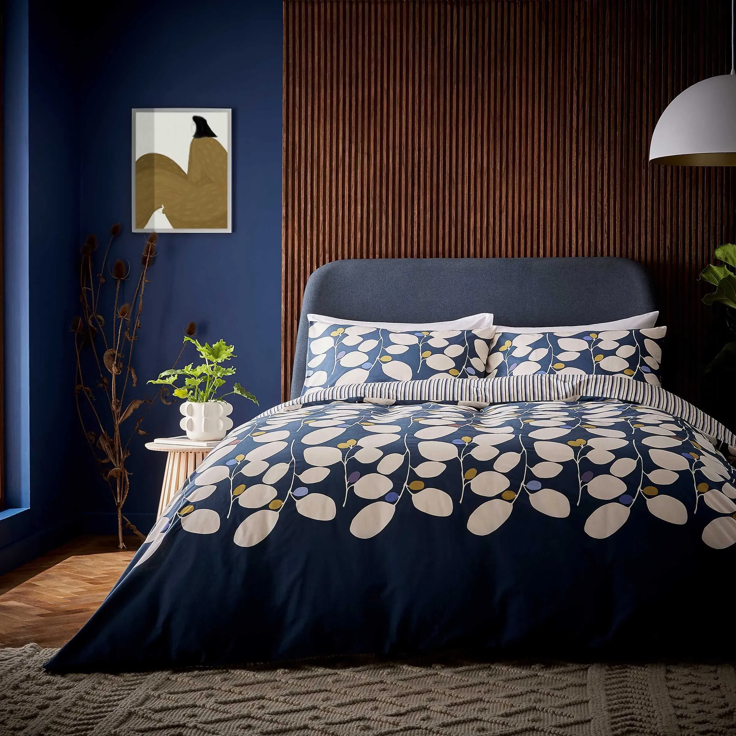 Single Duvet Cover Set - Navy, Cotton