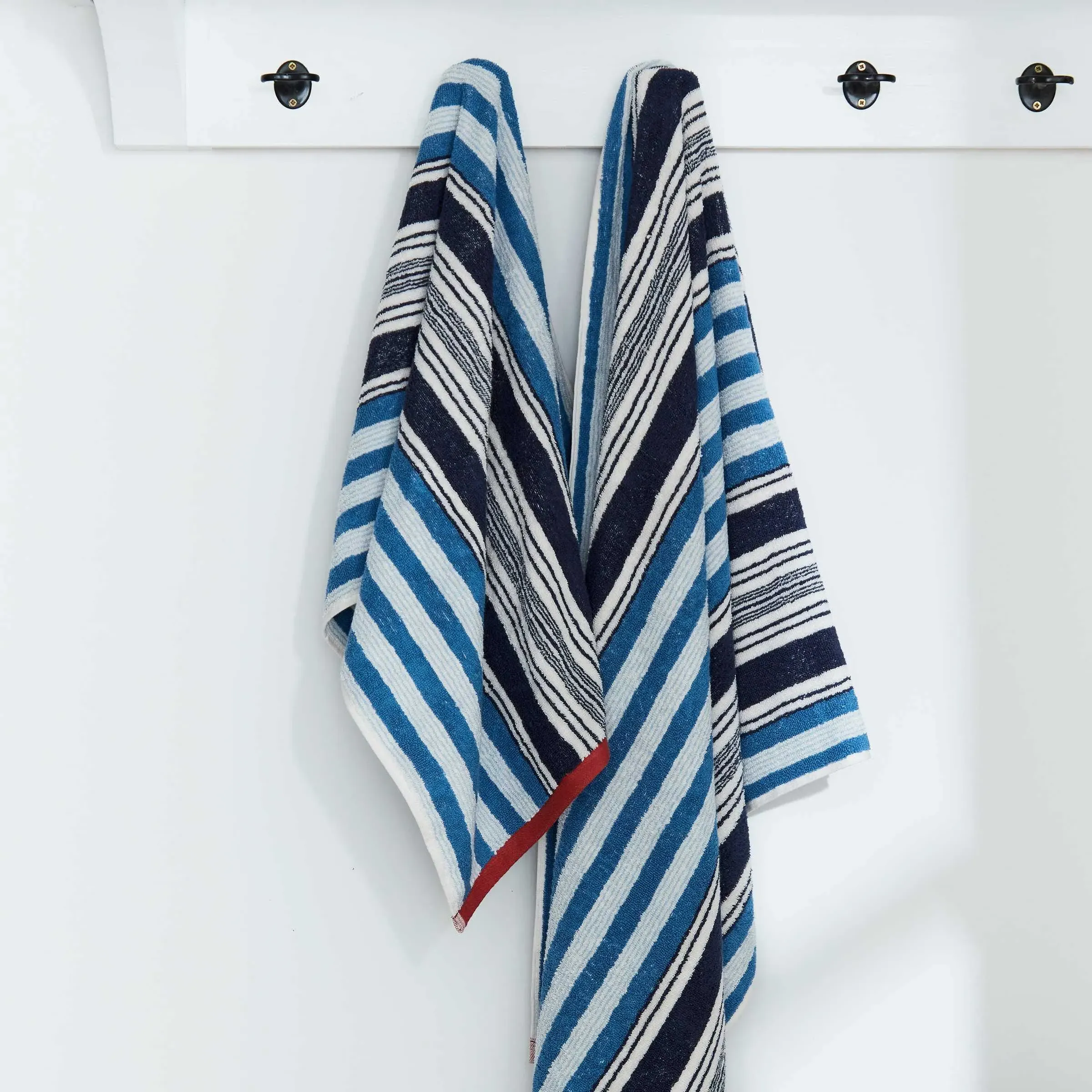 Beach House Stripe Hand Towel - Blue & Red, Cotton alternate view